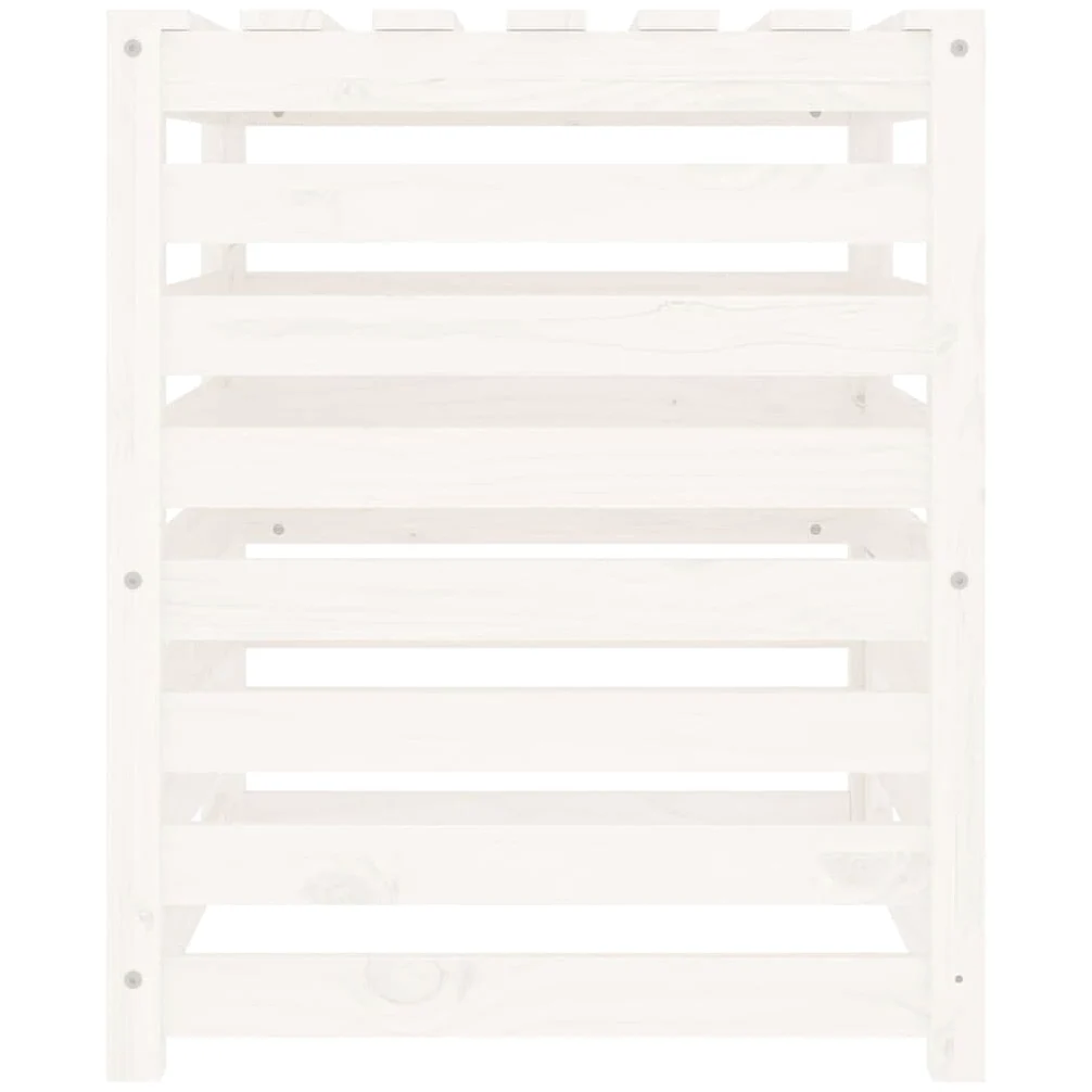Composteur en Bois, Composteur de Jardin Bac à Compost Blanc 63,5x63,5x77,5 cm Bois Massif de pin