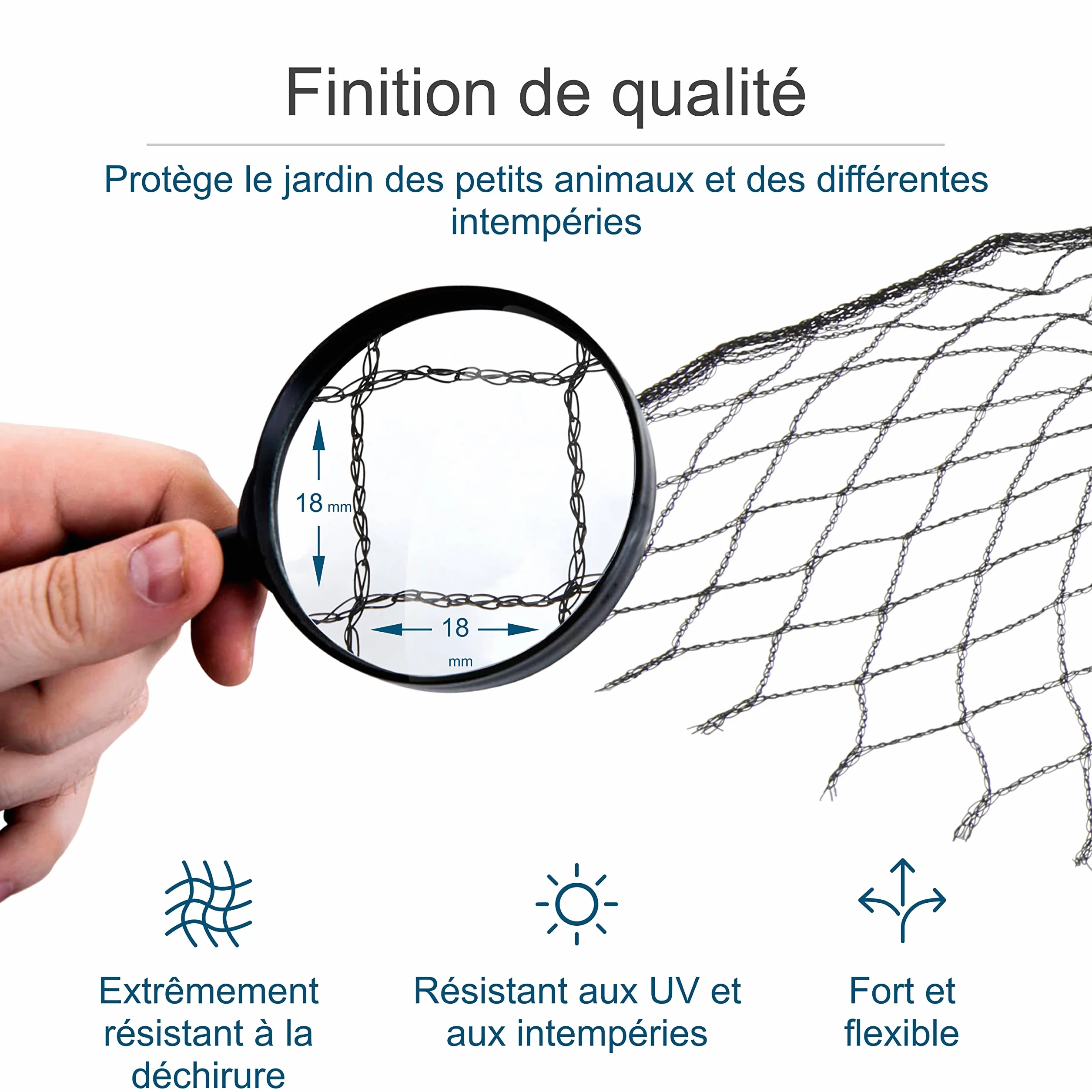 Filet de Protection Contre les Oiseaux 4 x 5 m 18 x 18 mm Noir