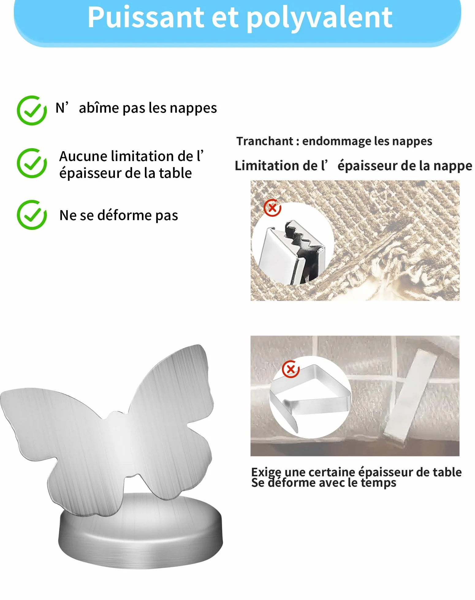 Poids de Nappe Magnétique Acier Inoxydable 53g 8 Pièces Exterieur