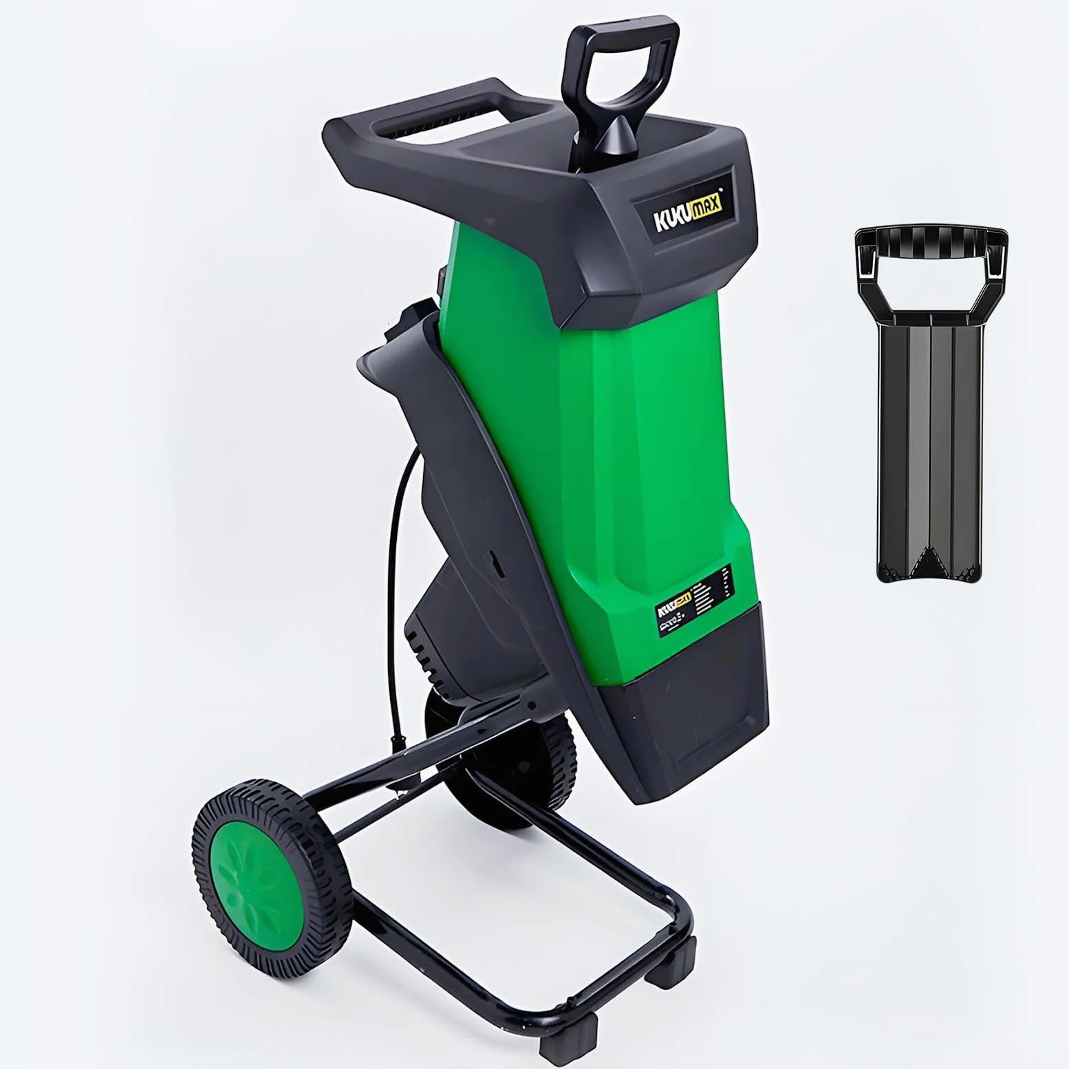 Déchiqueteuse De Jardin 2400W Avec Sac 50L, Broyeur Silencieux Pour Branches 40mm Et Feuilles, Broyeur Avec Roues Pour Déchets Verts, Idéal Pour Nettoyage, Compost Et Entretien
