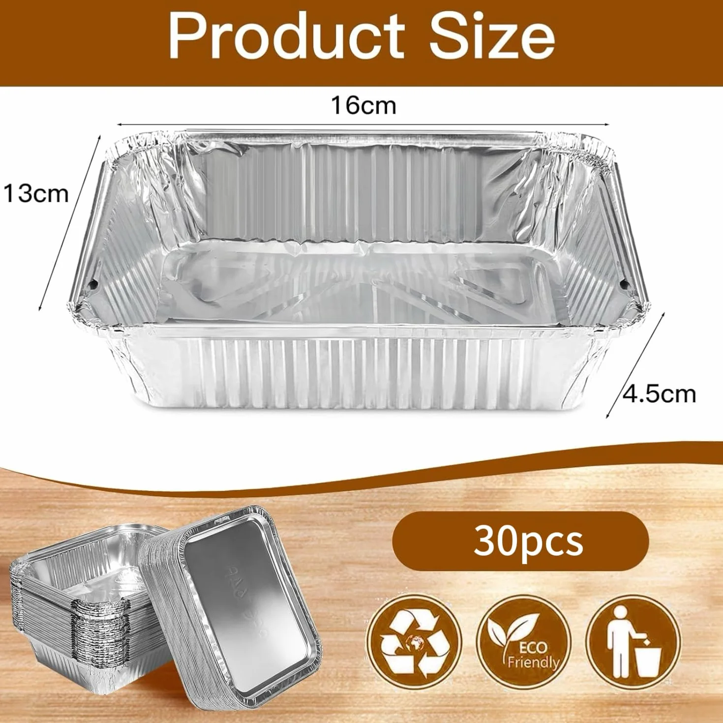 Barquettes en aluminium pour barbecue 600 ml résistantes à la chaleur réutilisables avec couvercle