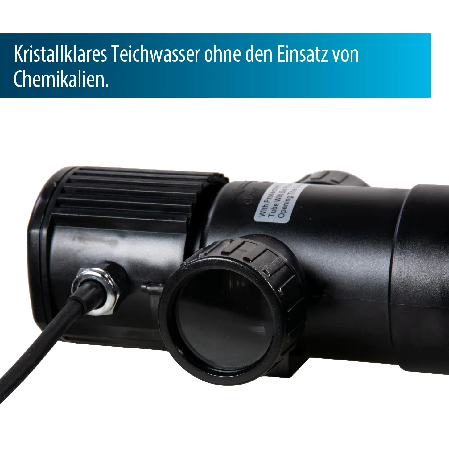 Aquaforte Guv-218 Uv-C, max. Teich 20 m³, max. Durchfluss 2,5 m³Stunde, 18 Watt, Gehäuse mit Quick Lock-Anschluss, 3 Schlauchtüllen 20253240 mm Und Uv-Schauglas, Helix-Form Innenraum