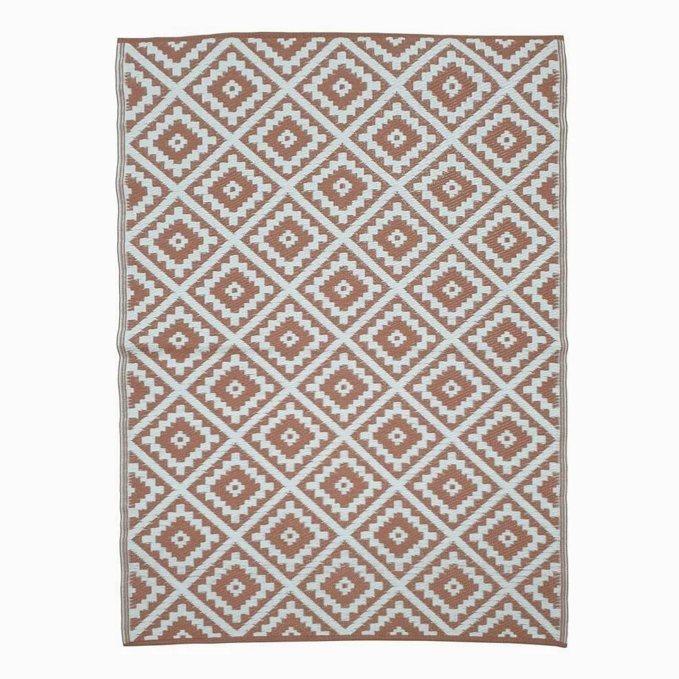 TERRE JARDIN Tapis extérieur réversible pour Balcon et terrasse Terracotta - 160 x 240 - Terracotta