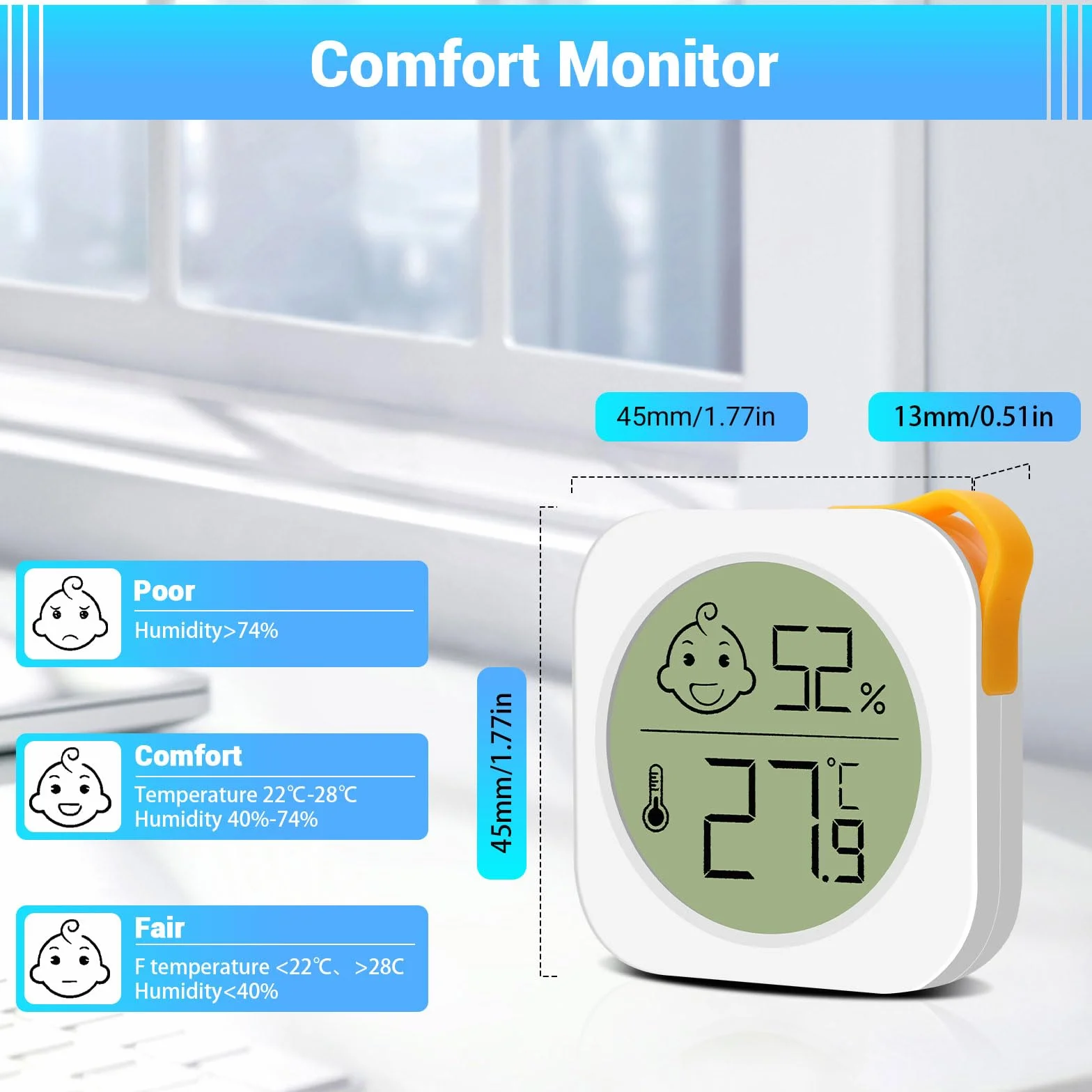 Thermomètres d'intérieur LCD numérique Lot de 3