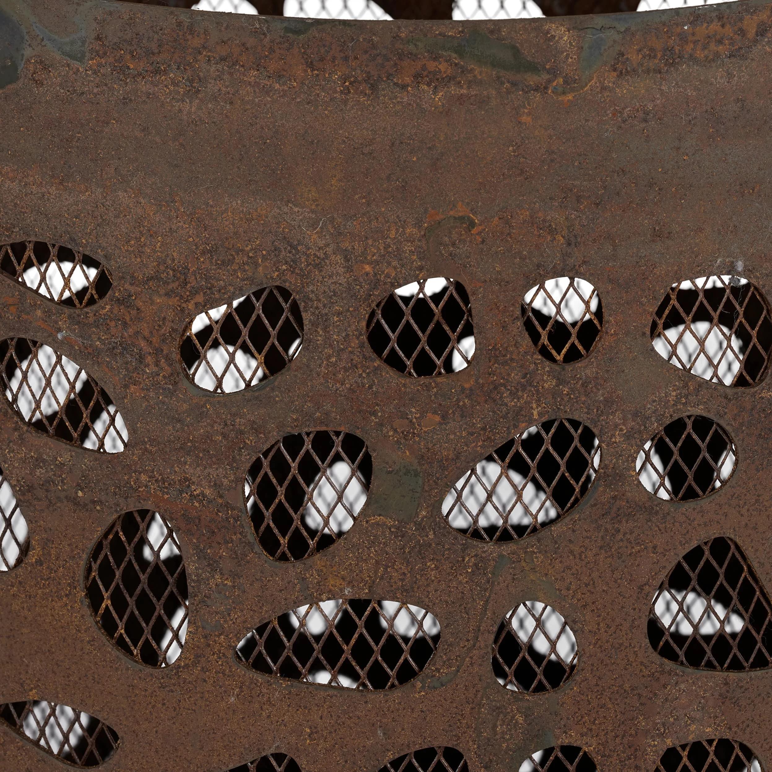 Relaxdays Brasero avec Pare-étincelles, tisonnier et Grille de Foyer, extérieur, H x D : 60x37 cm, Acier Corten, Marron