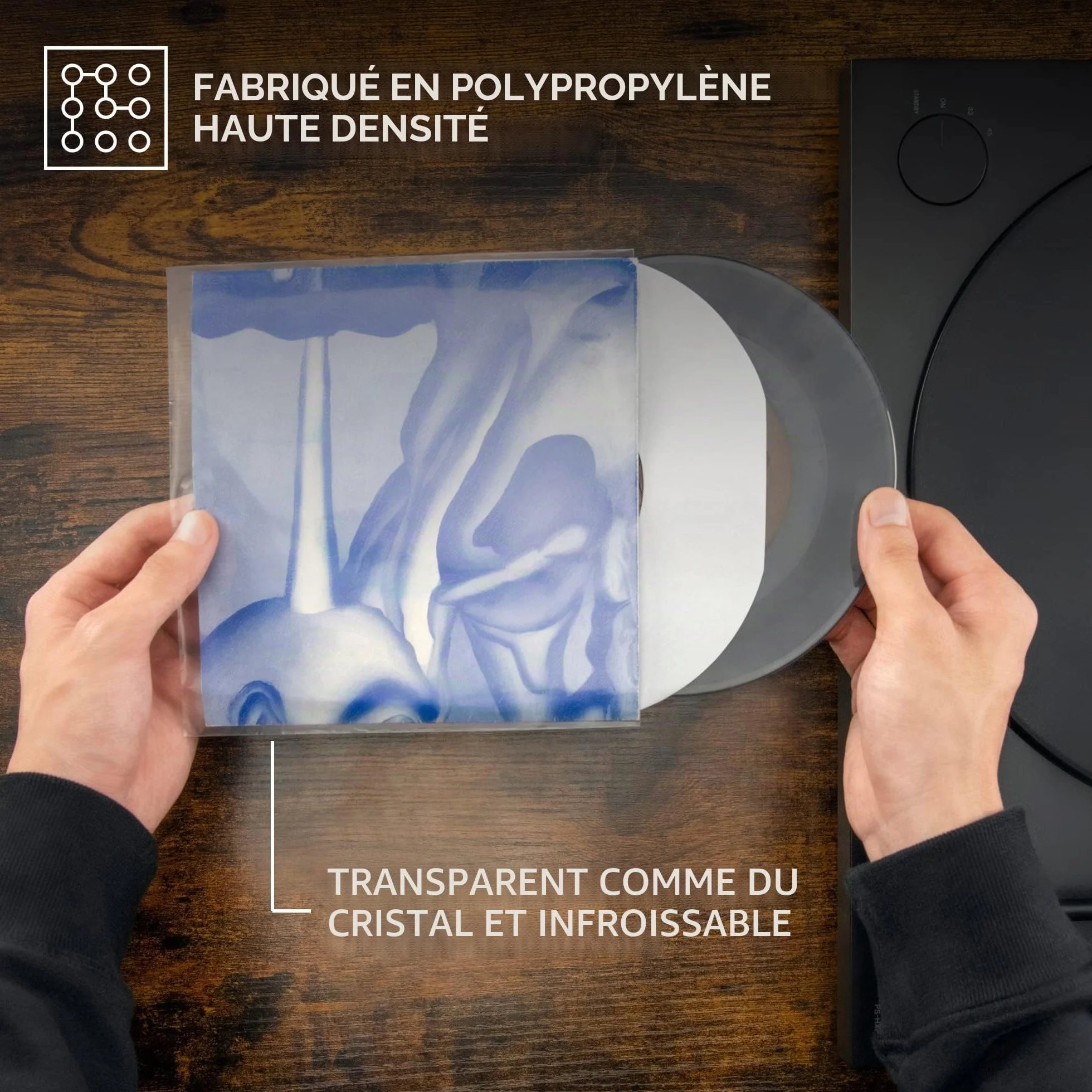 BIG FUDGE Pochettes Extérieures Vinyles 18cm x 100pcs Pochette Transparente Plastique 45 Tours 3 mil 18x18 cm