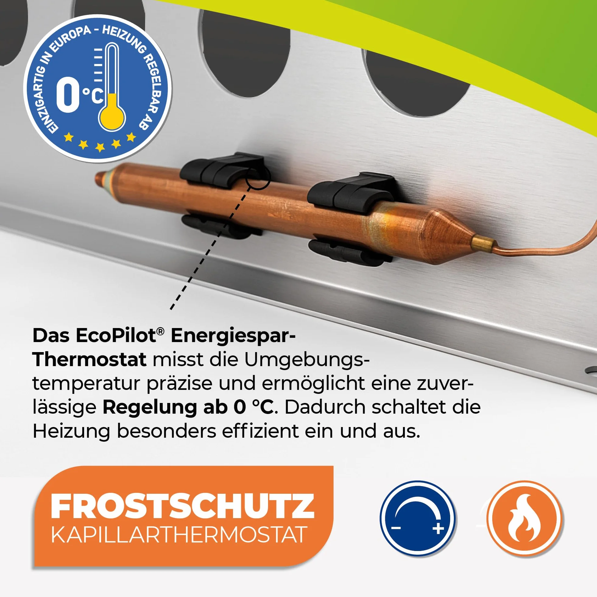 BioGreen EcoPilot 4500 Chauffage de serre à gaz 4500W acier inoxydable argenté 38x17x40 cm pour serres jusqu'à 22 m²
