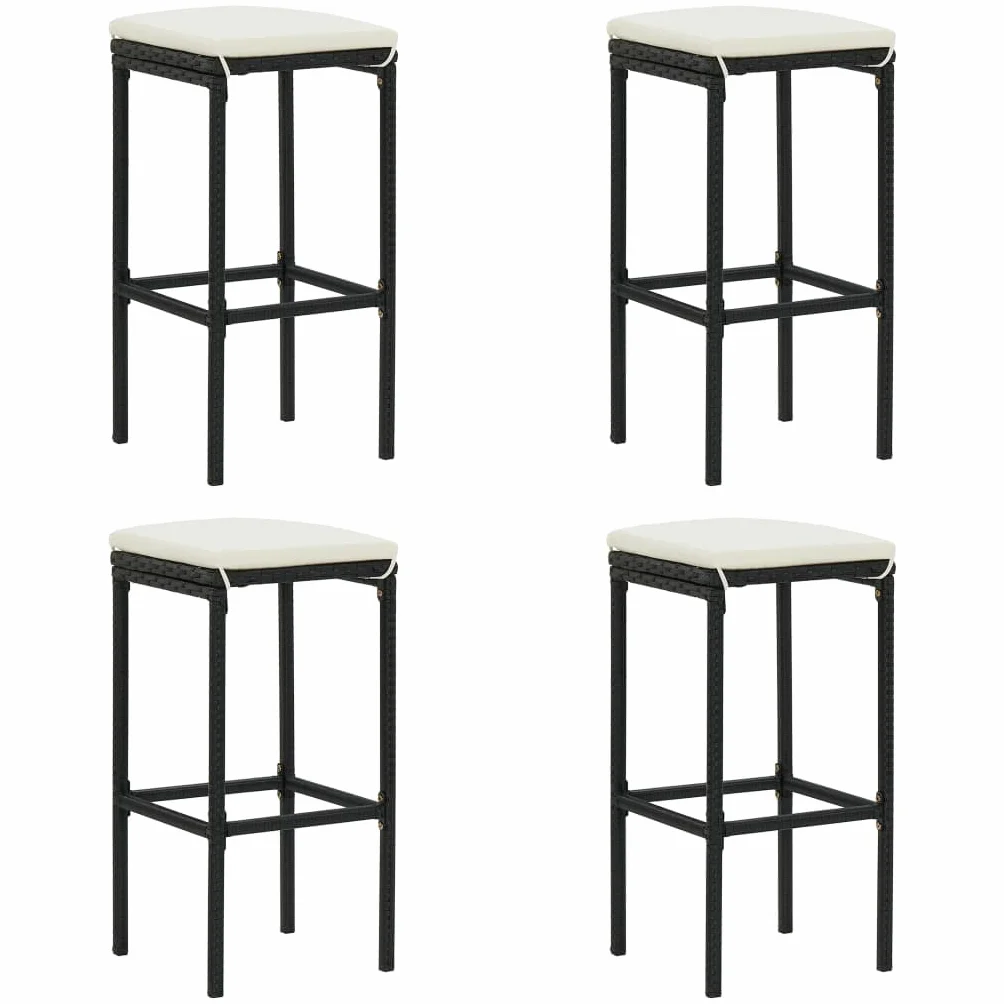 Ensemble de Bar de Jardin 5 pcs Résine tressée Noir Toshilian