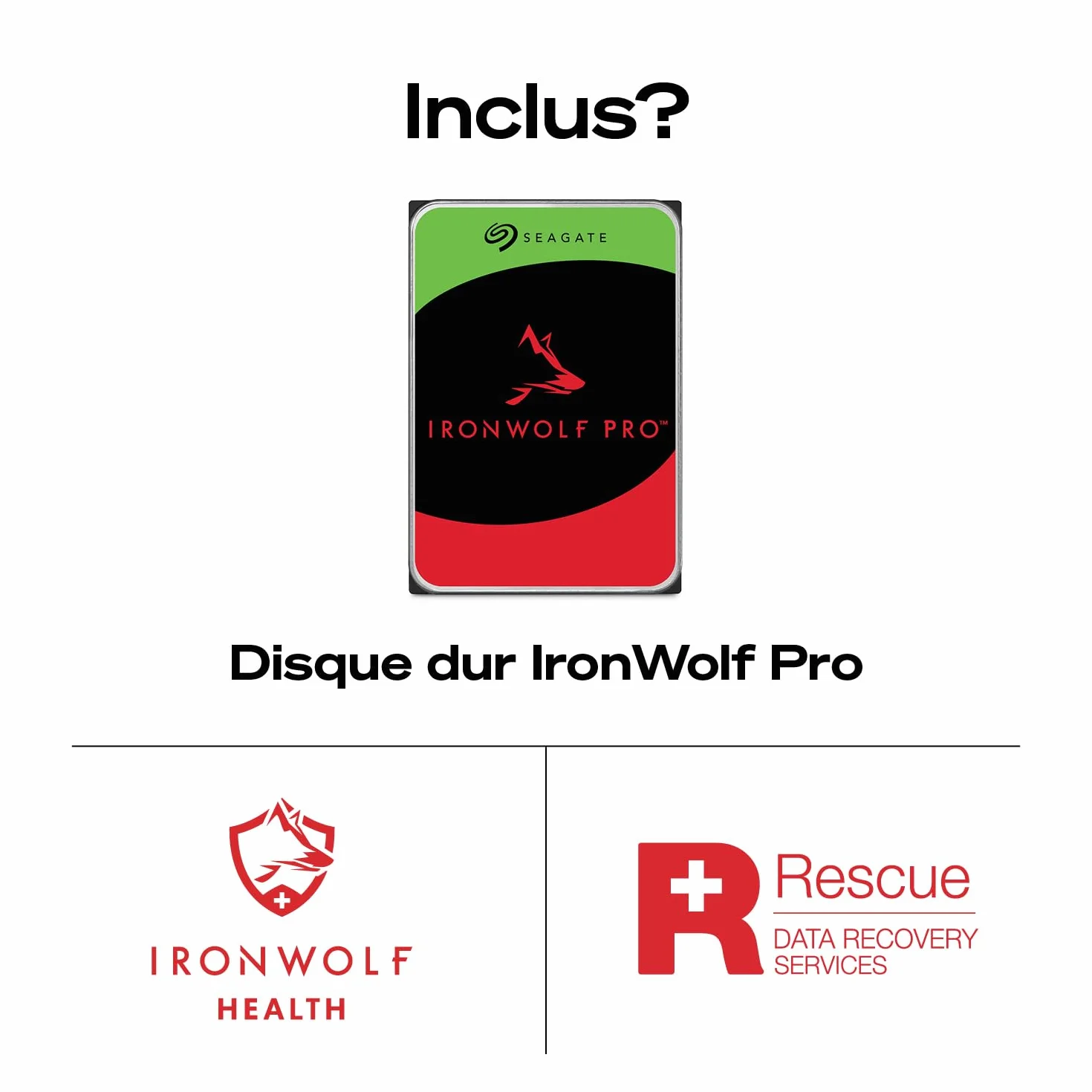 Seagate IronWolf Pro 8To Disque dur interne NAS HDD CMR 3.5 Pouces SATA 6Gb/s 7200 tr/min 256 Mo Cache ST8000NTZ01