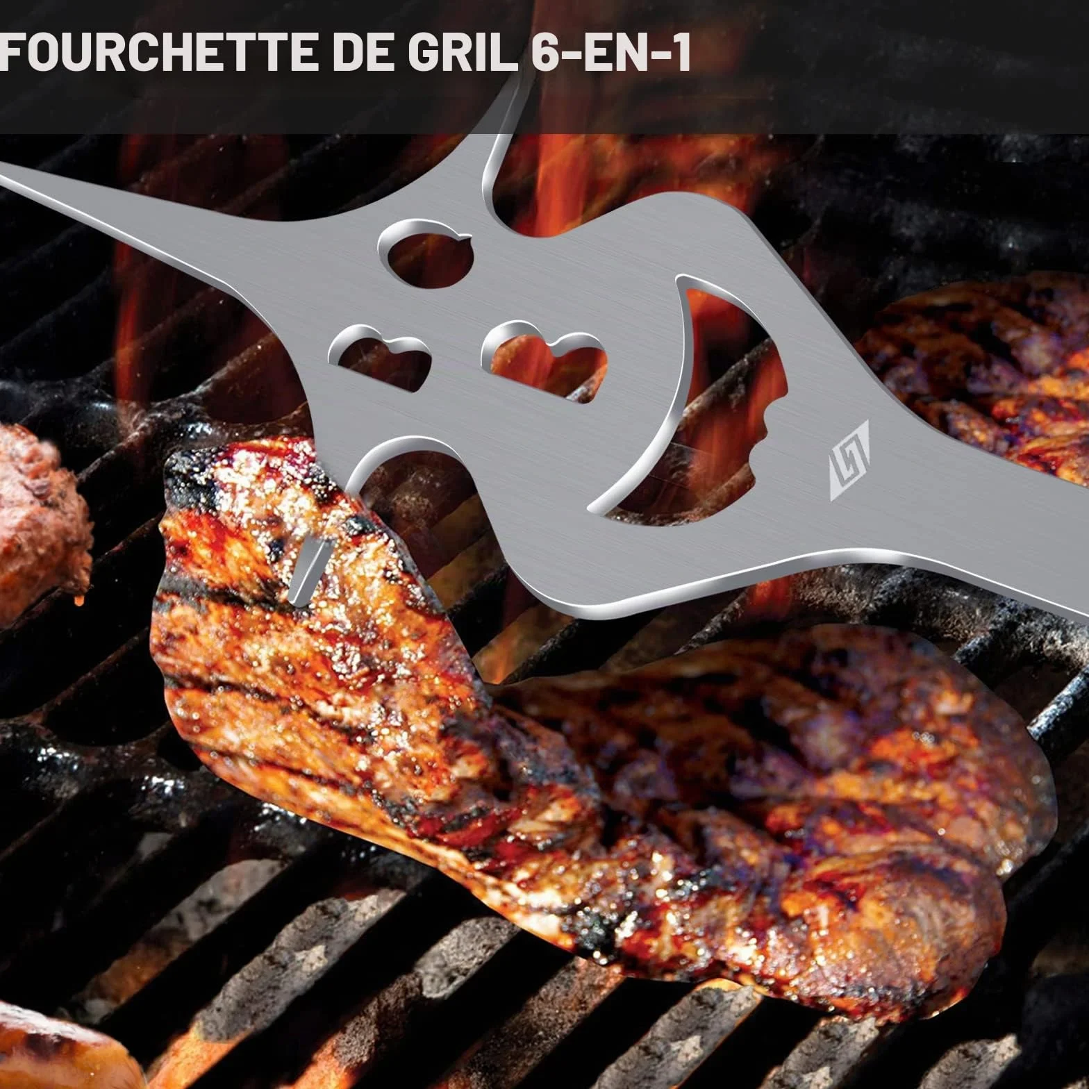 Steven-Bull Ensemble d'outils de Barbecue, Accessoires Extra Longs pour Gril extérieur