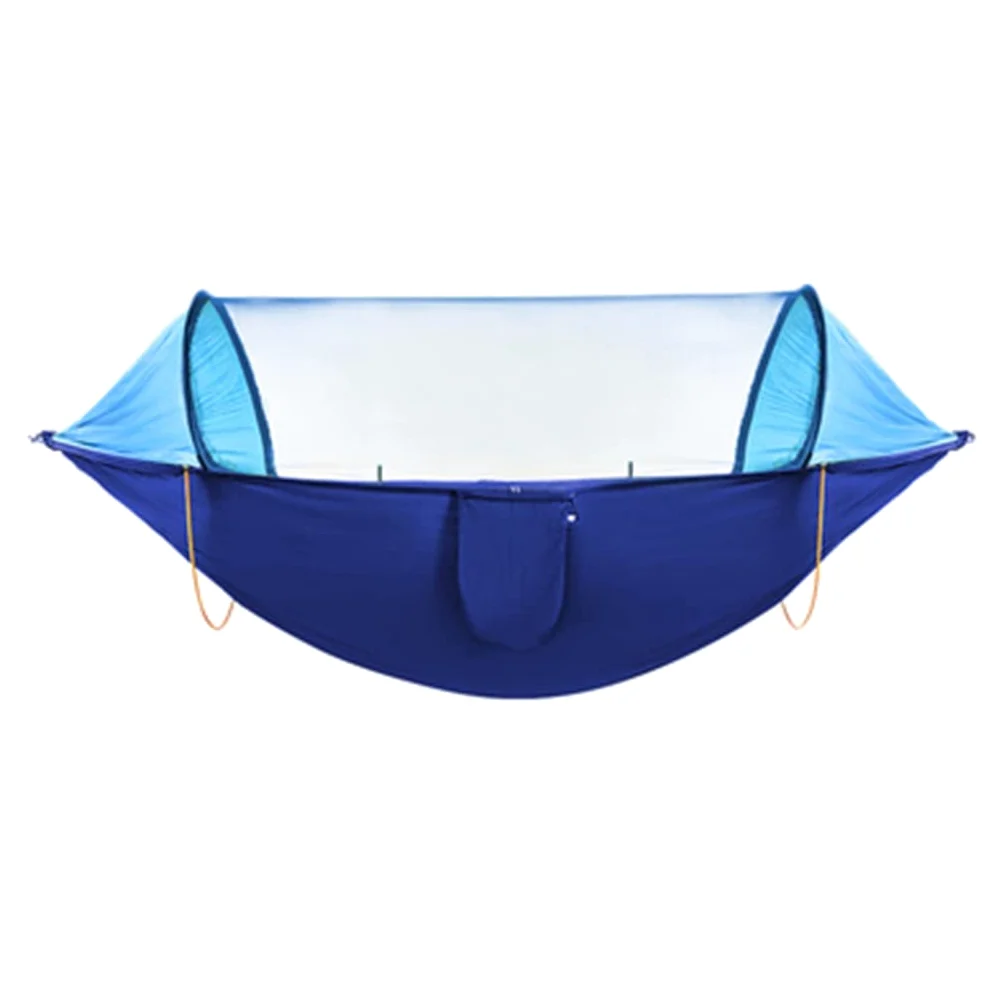 Hamac double de camping avec moustiquaire anti-retournement – Hamac d'extérieur portable pour voyage randonnée pour 2 personnes