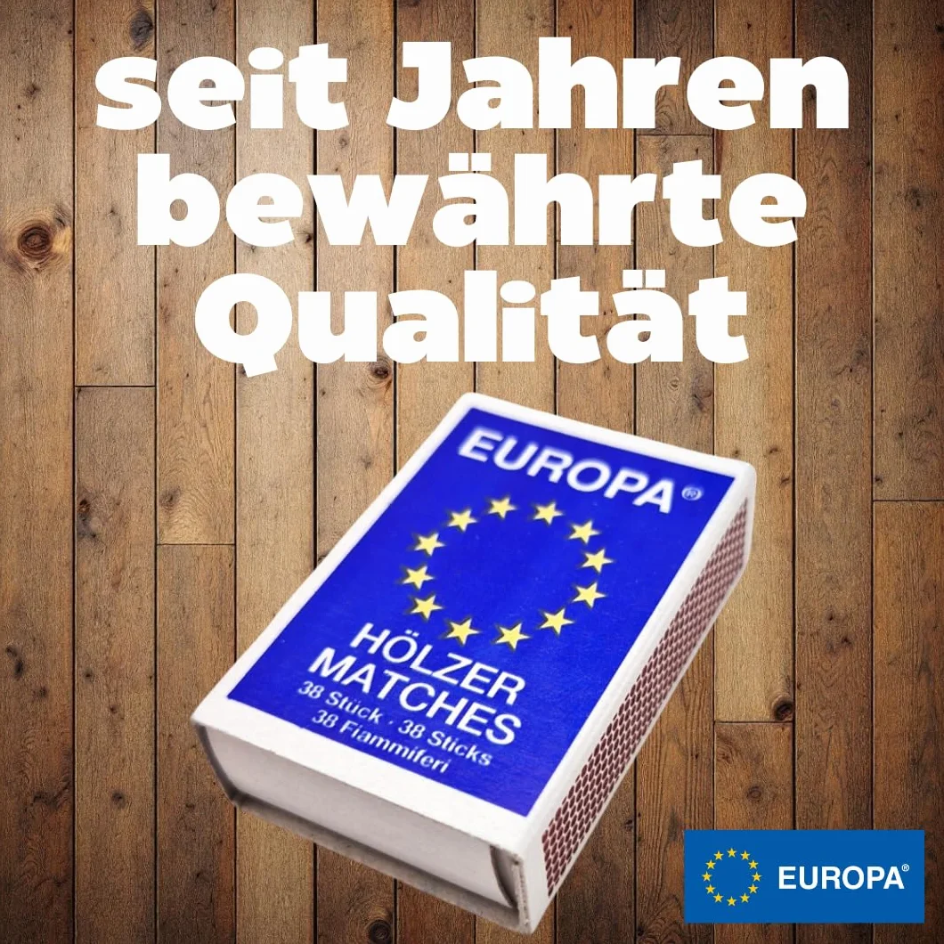 Allumettes EUROPA 100 boîtes, 10 x 10, bois d'europe, allumettes de sécurité