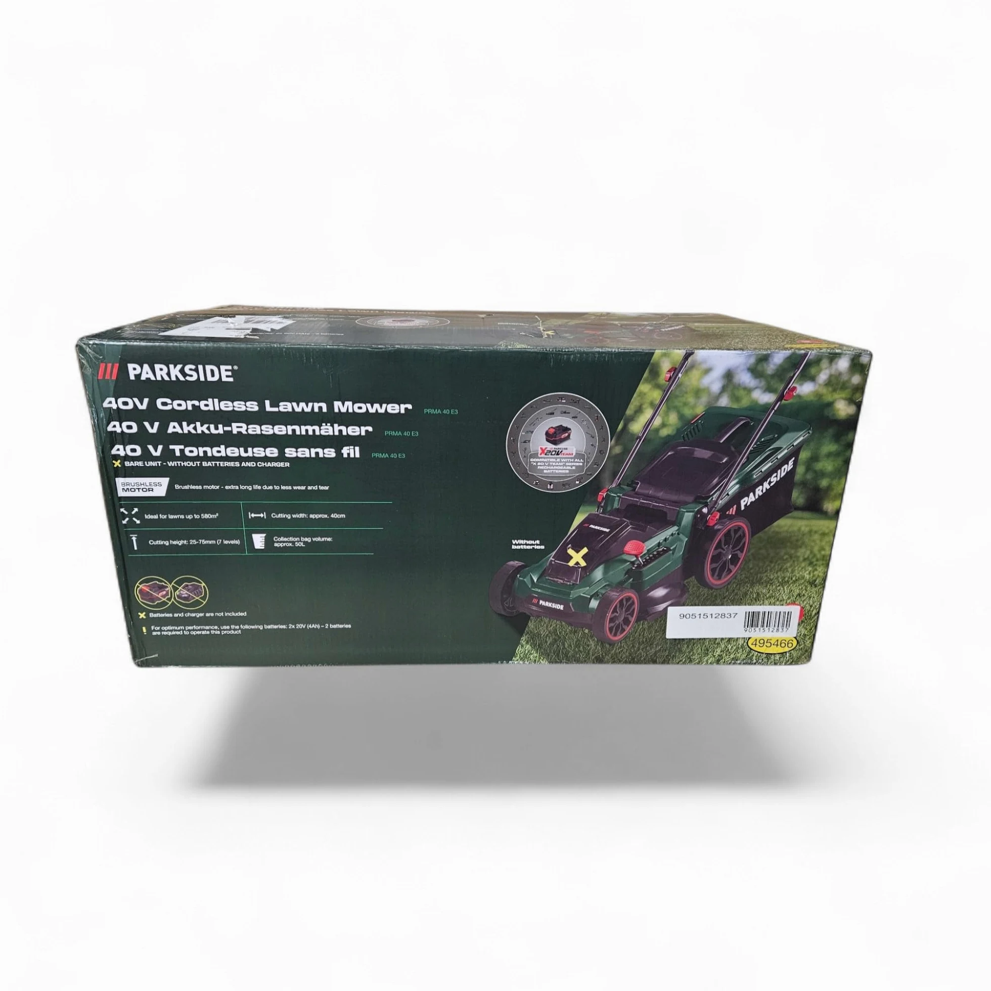 Park Side PRMA 40-Li B3 Tondeuse à Gazon sans Fil 40 V, Vert