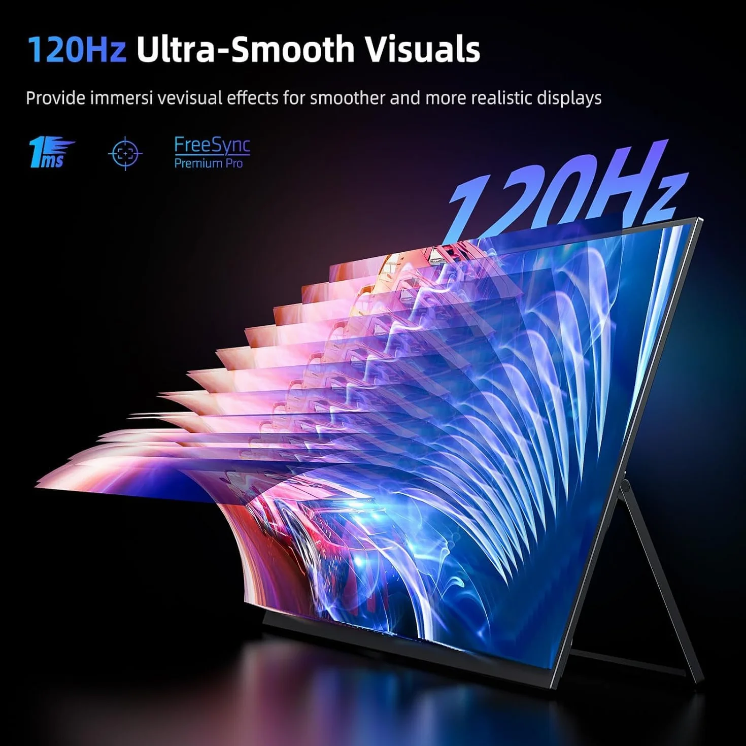 EVICIV Écran Portable 18,5 Pouces 120Hz 125% sRGB 1080P FHD FreeSync IPS Moniteur avec VESA & béquille