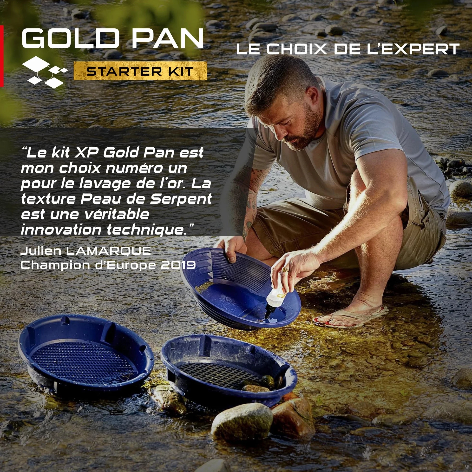 XP Metal Detectors Kit de démarrage Gold Pan - Inclus pan 37cm, tamis et accessoires GP-Starter-KIT