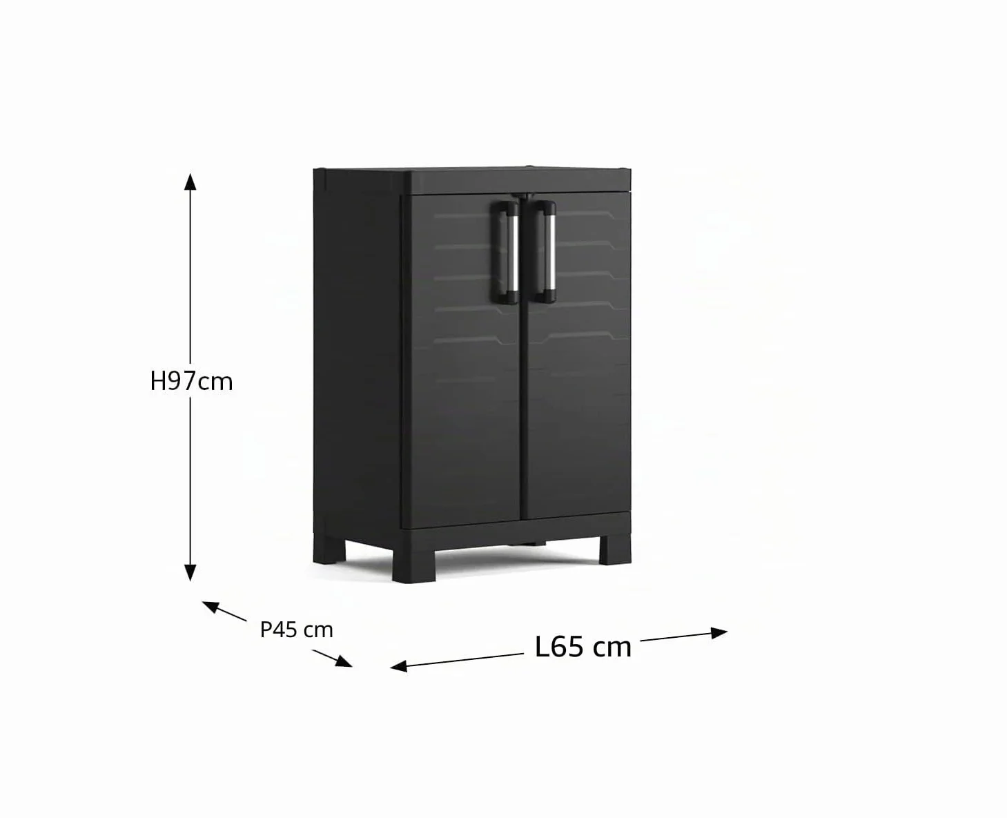 Keter Detroit Armoire à 2 étagères réglables en résine 65x45x97 cm