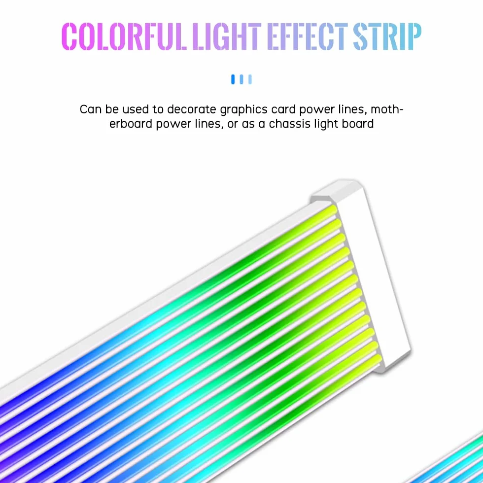 TZMRIT PC Cable RGB ARGB PSU Cable Cover Extension Kit for Motherboard GPU (24PIN BK)