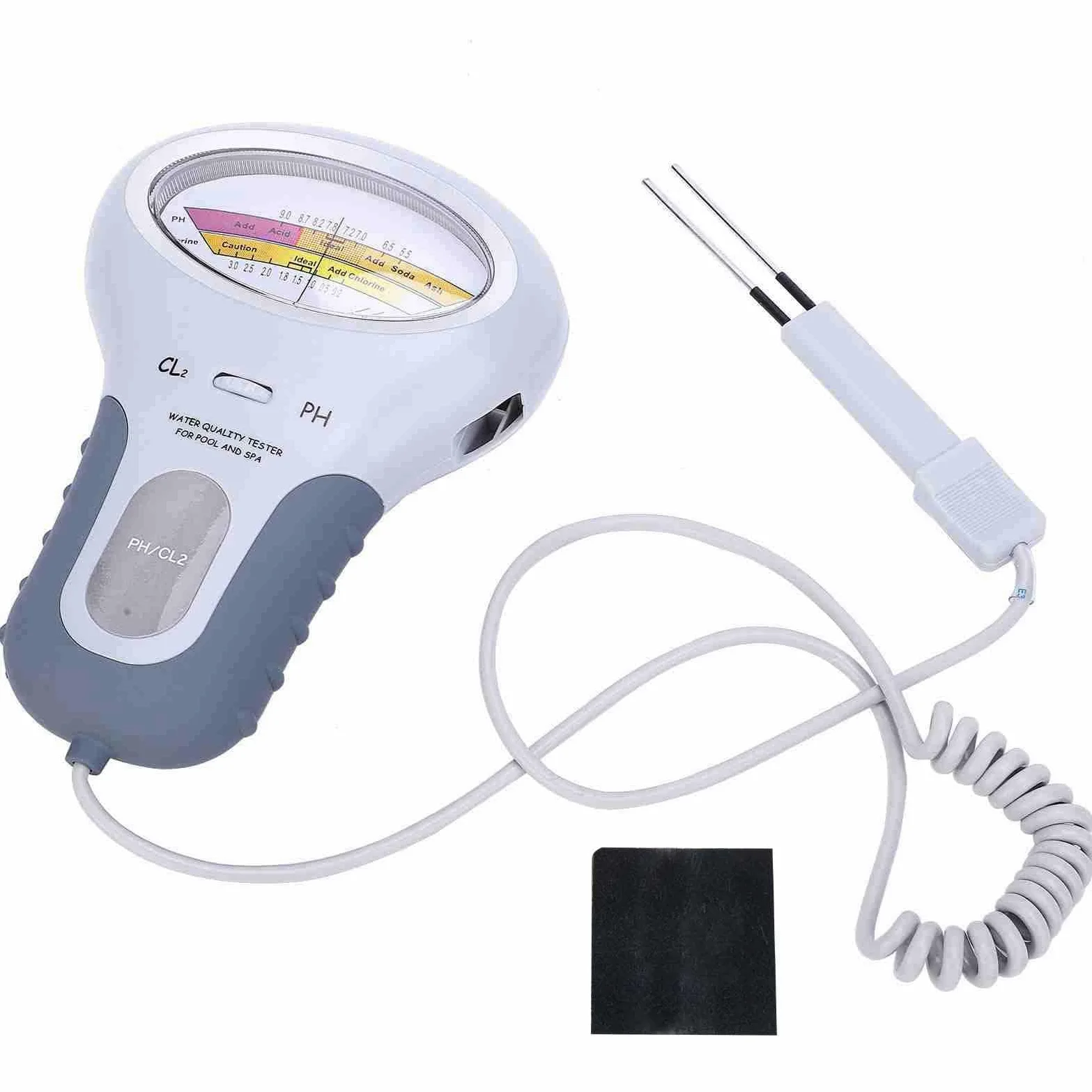 SEAFRONT Testeur PH Piscine Electronique Mesure PH et Chlore Analyseur Professionnel de Chlore et de PH PC-102B CL2 avec Analyseur de Qualité de l'eau à Sonde pour Piscine SPA