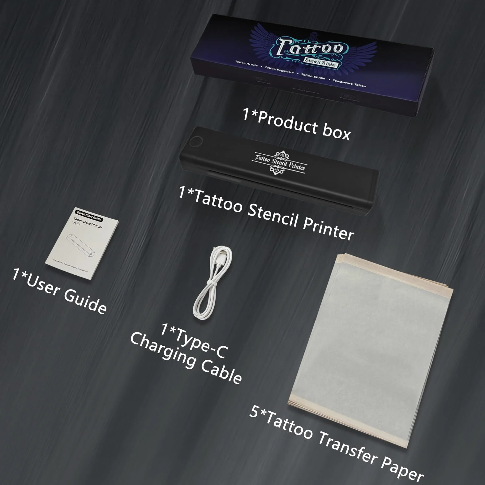 Thermocopieur Tatouage Bluetooth, Imprimante Thermique Stencil avec Transfert Papier, Machine Portable pour Artistes