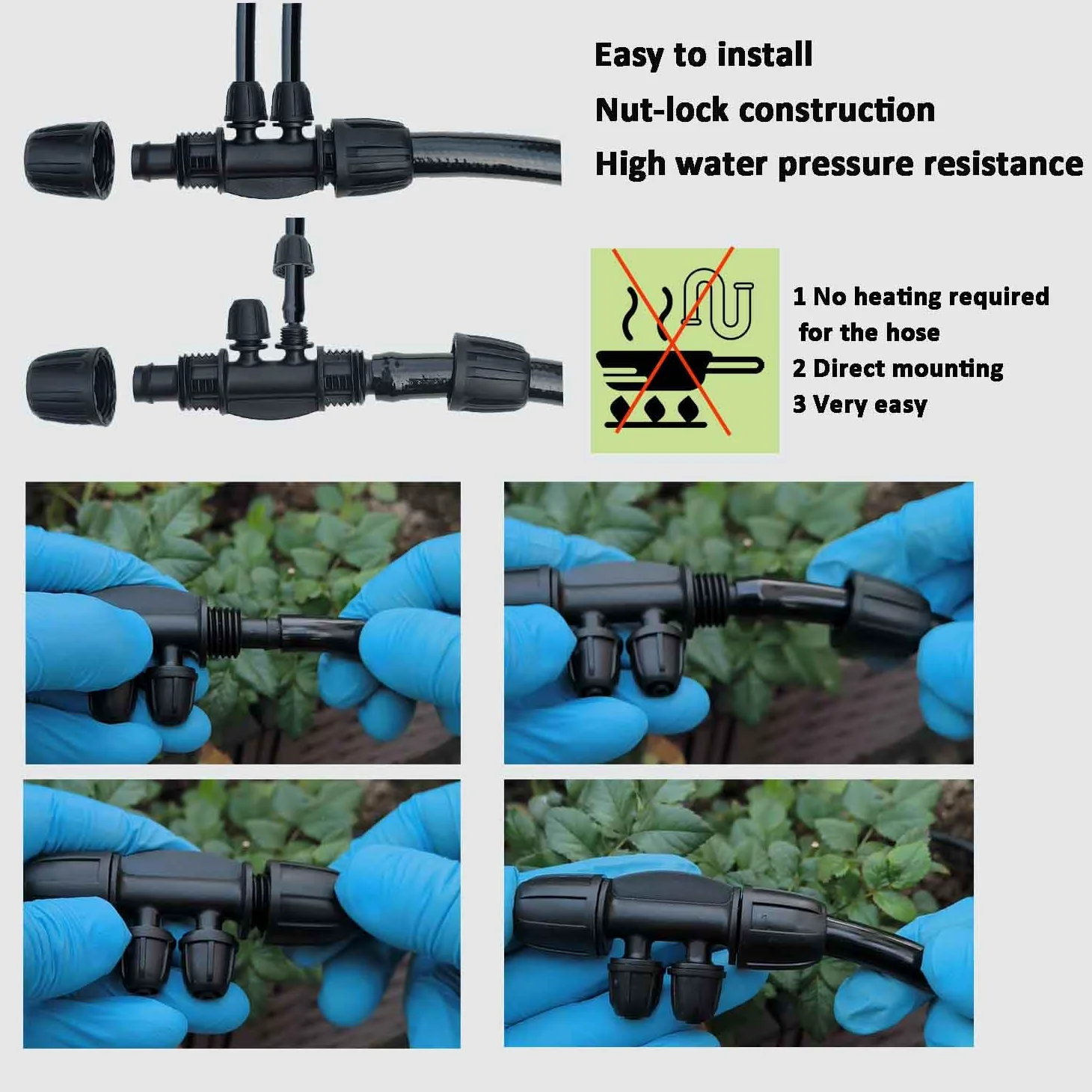 Système d'irrigation goutte à goutte pour jardin avec minuterie d'eau, ID principal 1,27 cm, 10,6 m et tuyau d'eau de 0,6 cm, double système d'arrosage pression suffisante, débit d'eau uniformément