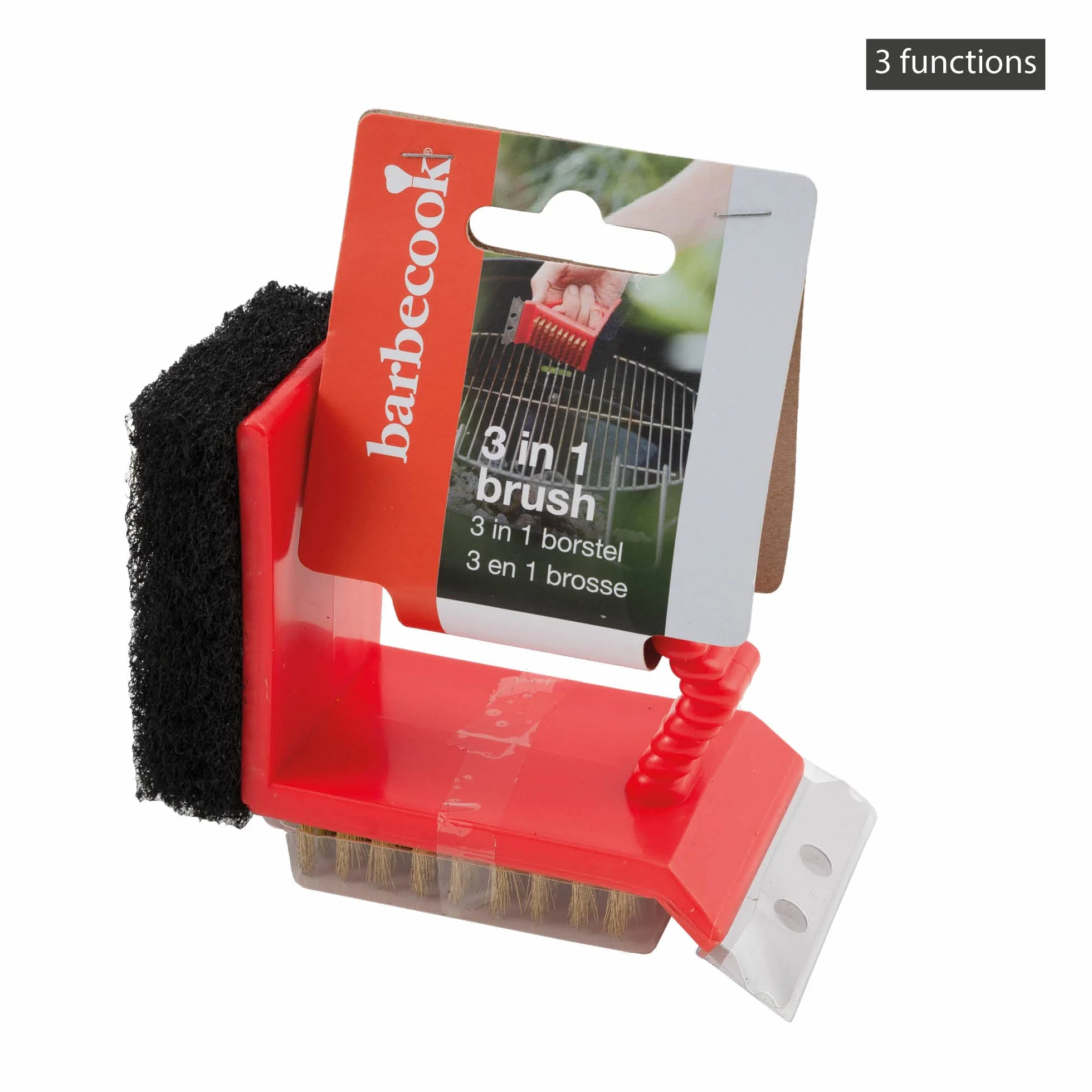 Barbecook Brosse 3 en 1 Plastique Rouge 11,5 x 7,2 x 9,5 cm
