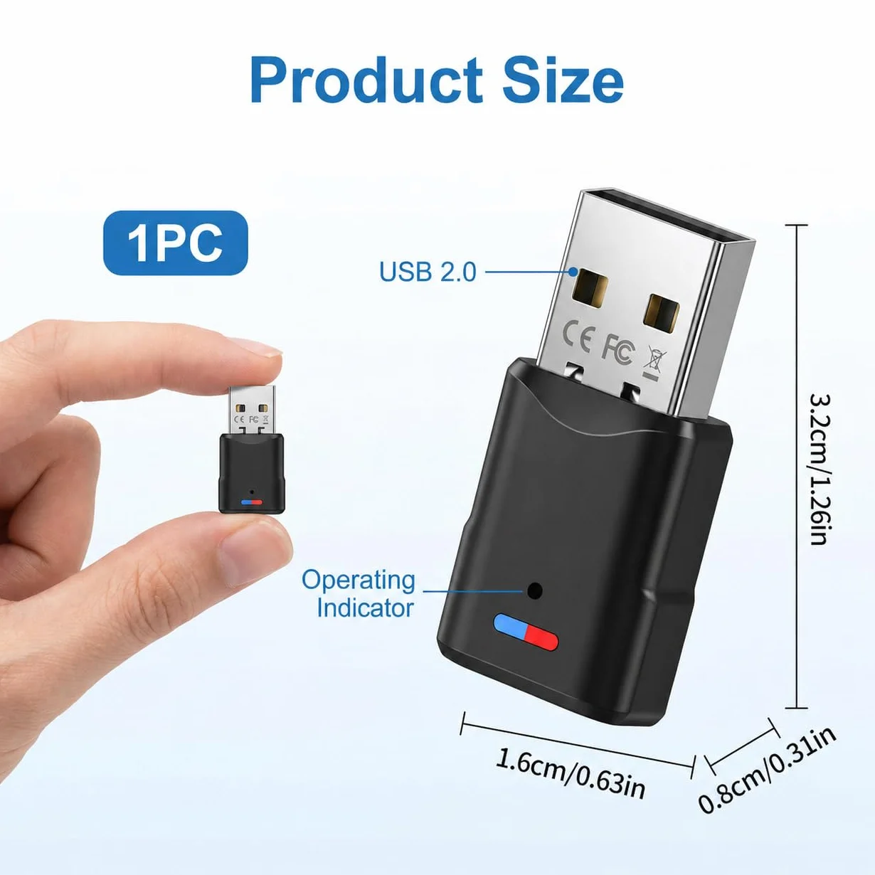 Adaptateur Bluetooth 5.3 USB pour PS5 PS4 Switch PC, Dongle Audio Faible Latence, Clé Bluetooth Plug & Play (Noir)