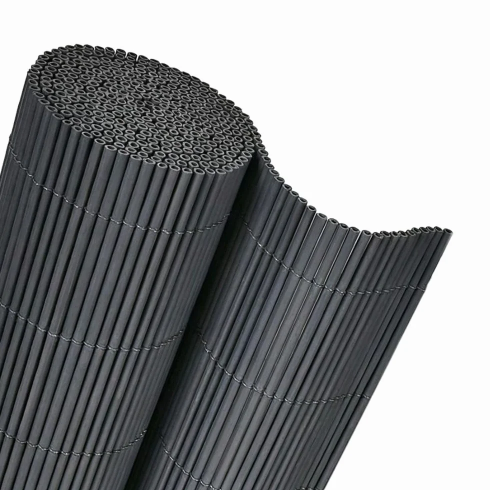 Brise-Vue Balcon PVC 150x300 cm Gris sans Percer Résistant aux Intempéries UV Moderne