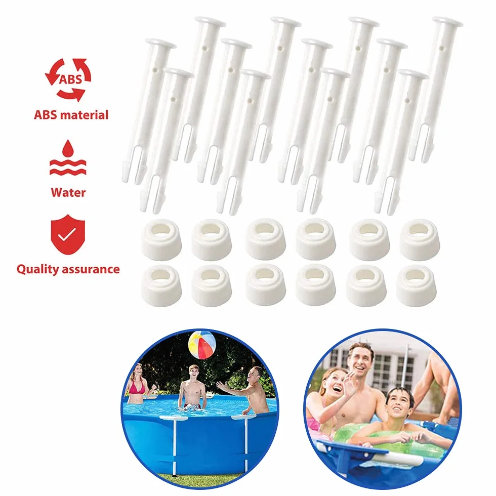 Lot de 20 goupilles de joint de piscine en plastique et joints en caoutchouc pour piscines hors sol Intex 33-61 cm