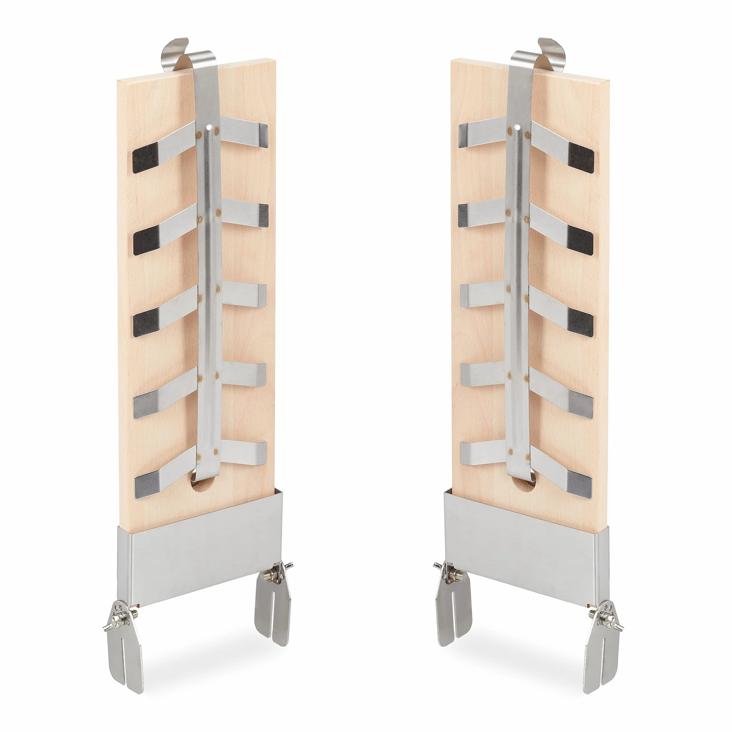 Relaxdays Planche à Saumon Lot de 2 Bois de Hêtre 46 x 15,5 cm avec Support pour Grillades