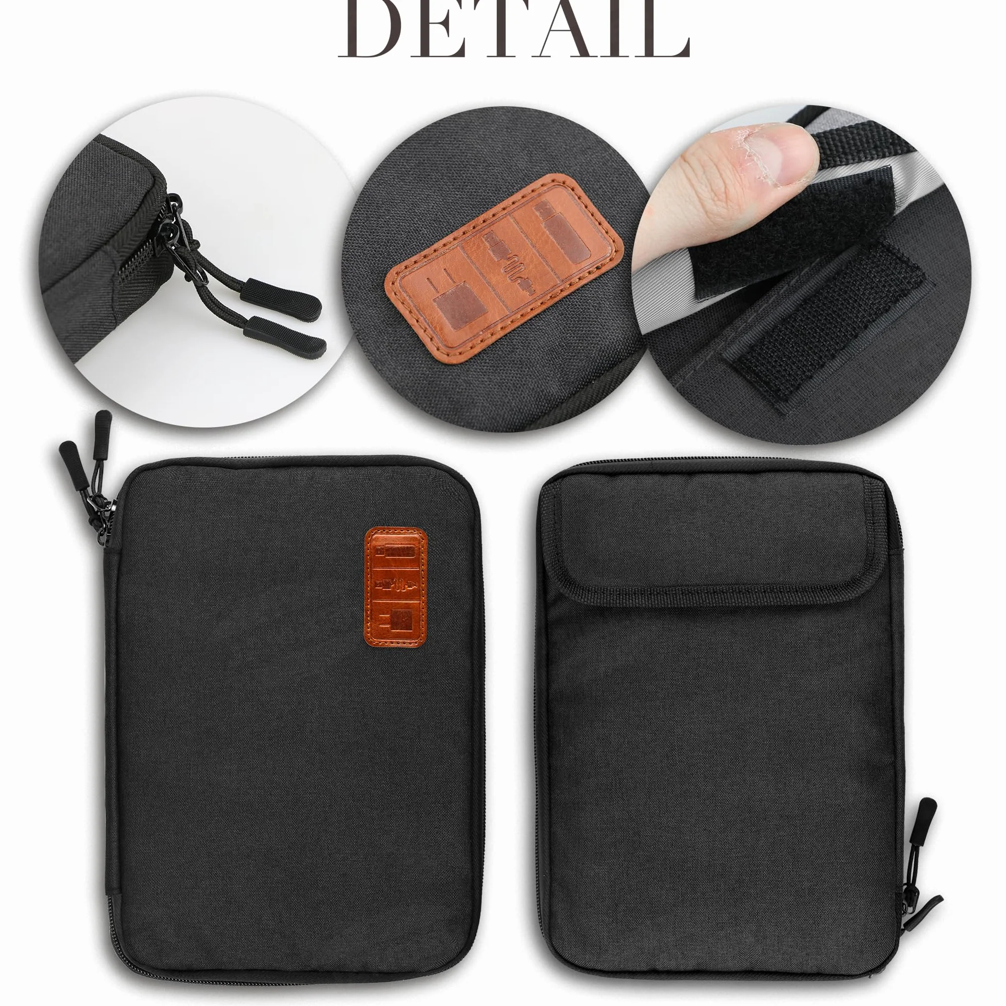 JamBer Sac de Voyage Universel Organiseur de Câble Rangement Cable Électronique Accessoires Sacoche de Transport Noir