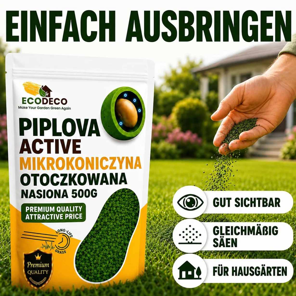 Micro Trefle Nain Blanc Pipolina Semence Pelouse 500g 200 m² Ultra Résistant sans Arrosage Levée Rapide 7 Jours