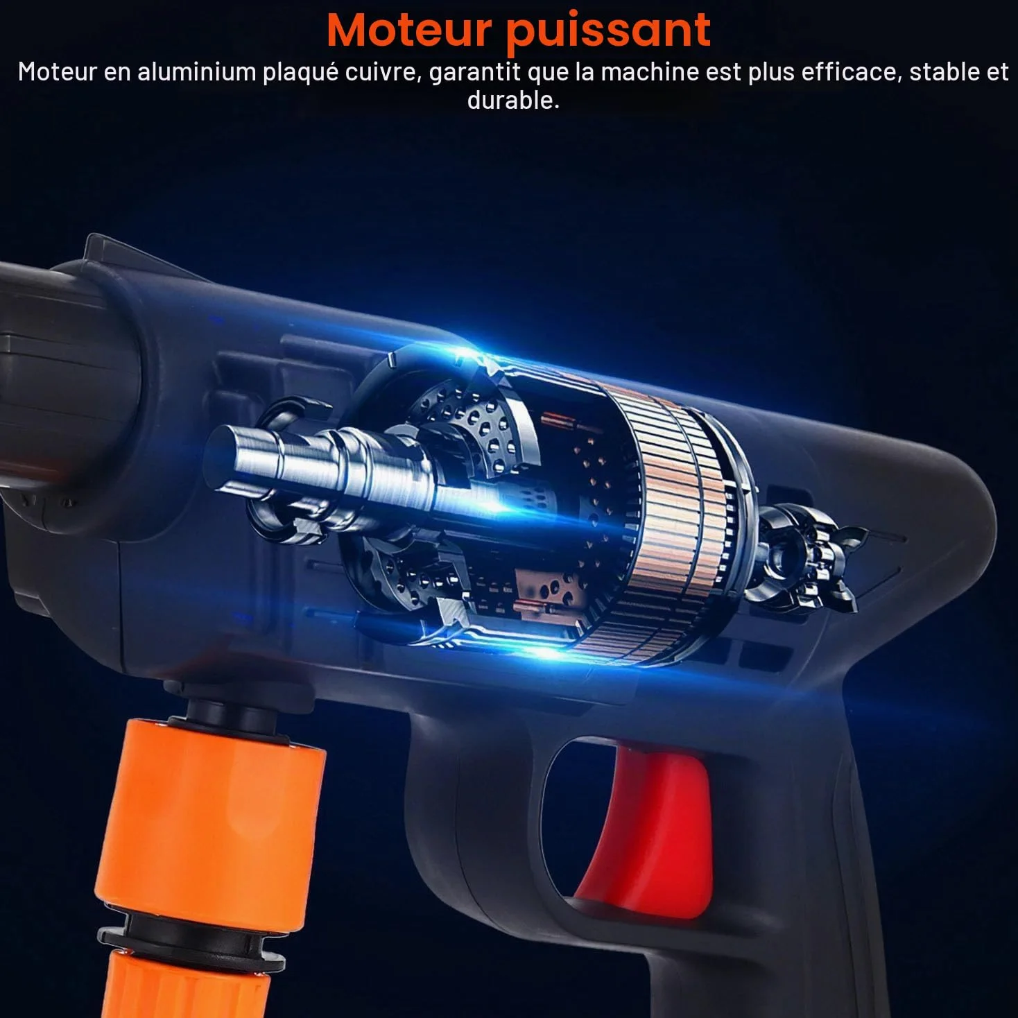 90 Bar Nettoyeur Haute Pression sans Fil, Longue Autonomie, avec Buse | Réglage Intelligent de la Pression, avec Tuyau de 5 m, 3 Modes de Nettoyage, pour Nettoyage Voiture, Jardin et Arrosage