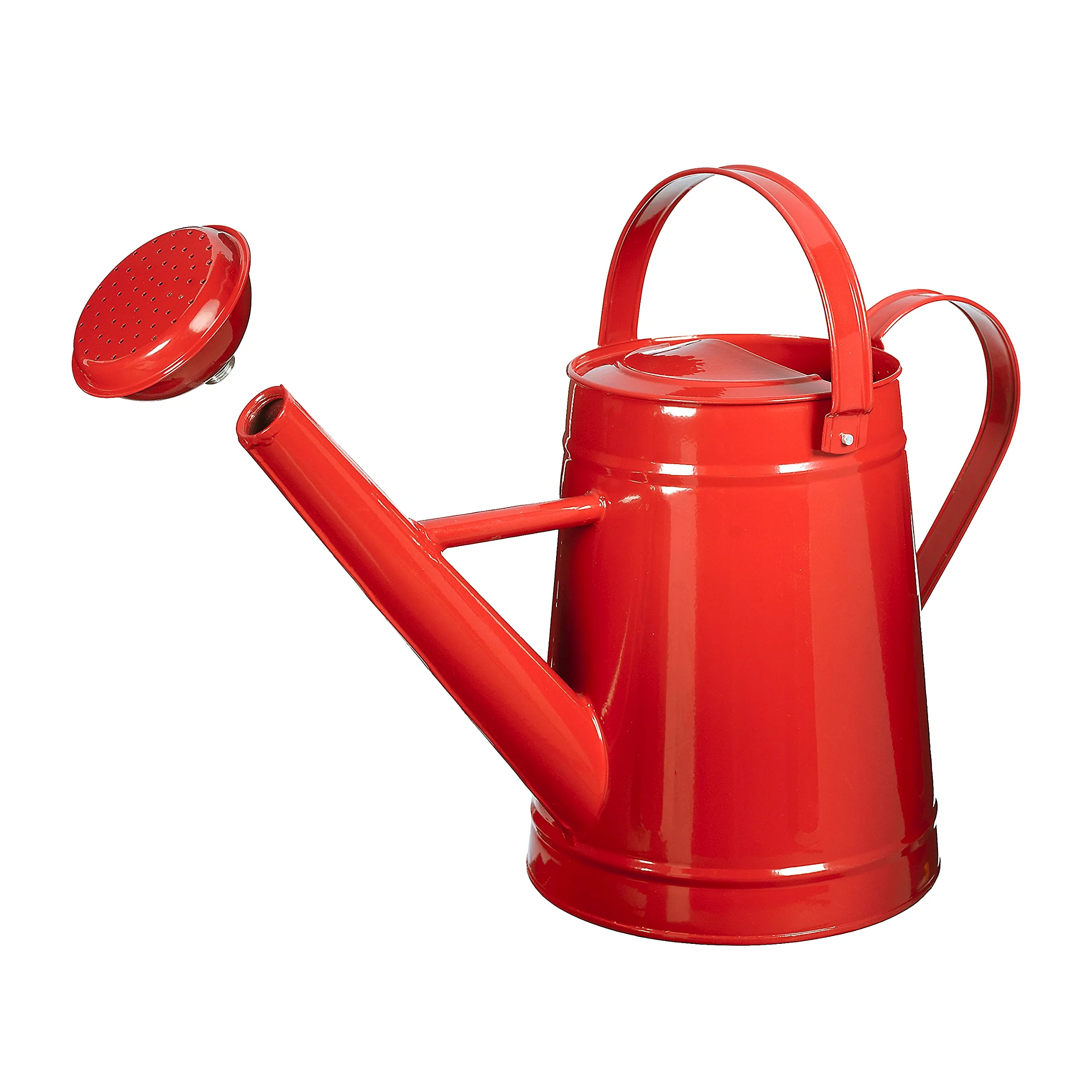 Tierra Garden Arrosoir d'extérieur en métal, acier galvanisé de 1,2 gallon avec tête d'arrosage - Rouge