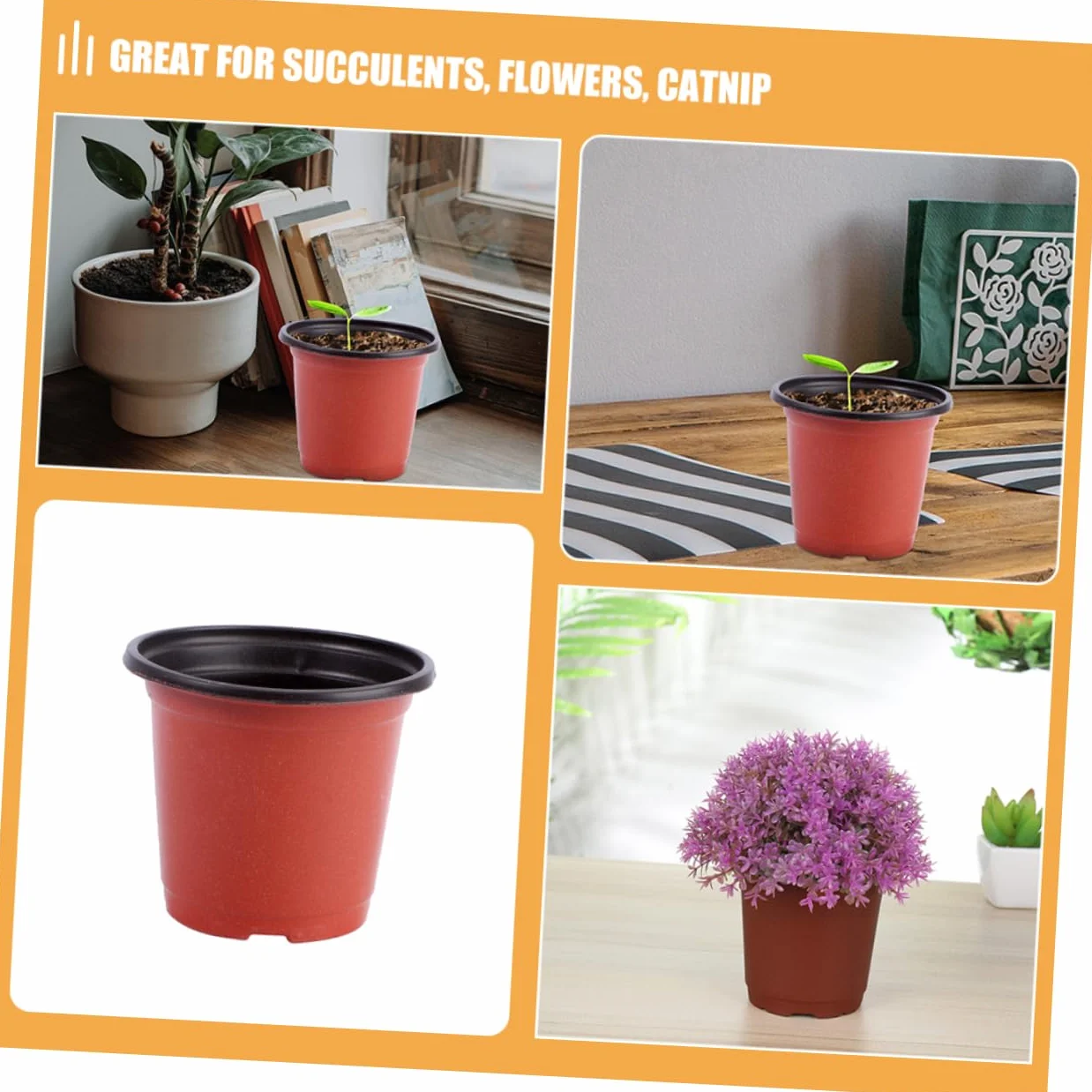 Gatuida 120 Pots pour Semis avec Drainage, Pots de Fleurs Plastique Légers pour Plantes Succulentes et Extérieur