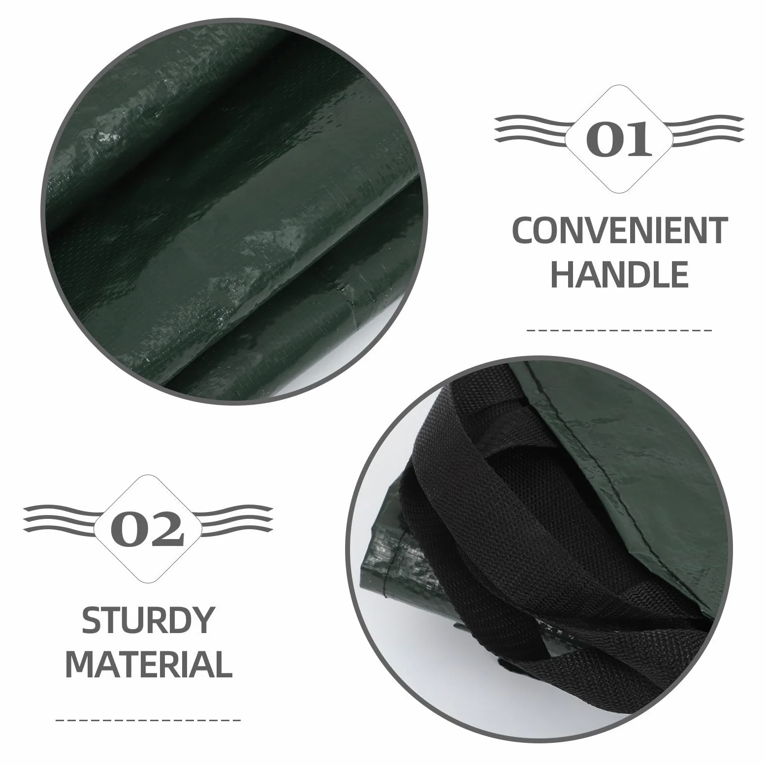Sewroro Paquet Pliable à Déchets de Jardin en Pe avec Poignées Pratiques, Grosse Capacité pour Ramassage de Feuilles et Débris Patios et Jardins