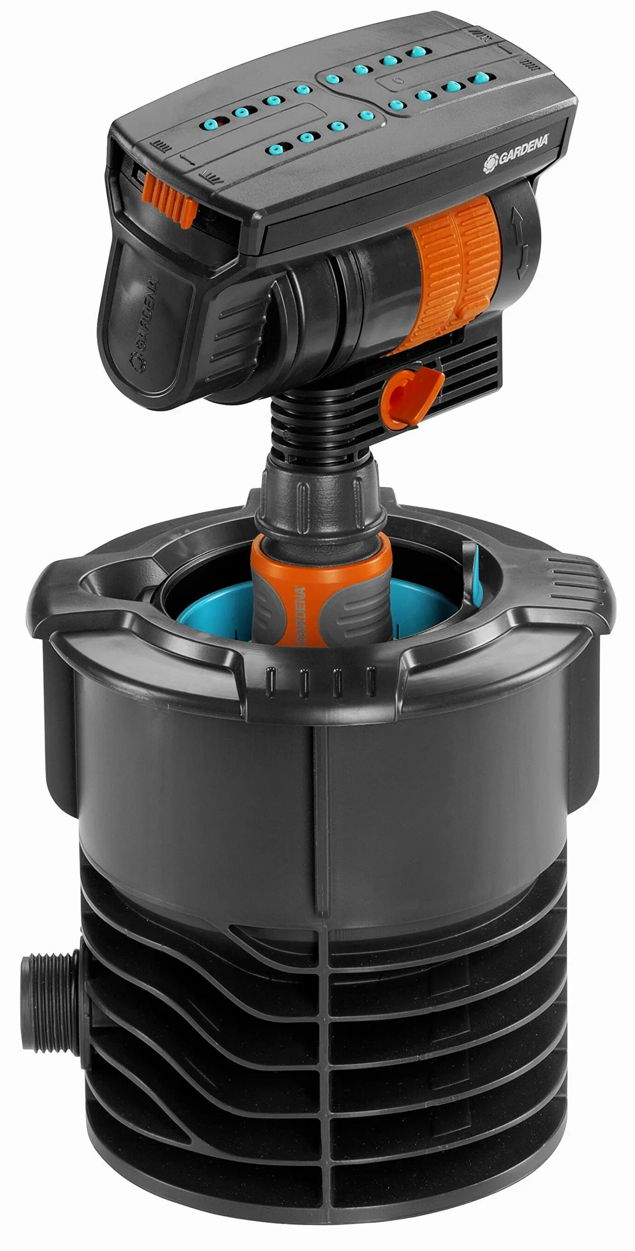 Gardena Arrosage enterré Pipeline Arroseur oscillant: pour irriguer des Surfaces Jusqu’à 216 m², portée Jusqu’à 18 m, Largeur d’arrosage Jusqu’à 12 m, Original Gardena pièce système (08251-20)
