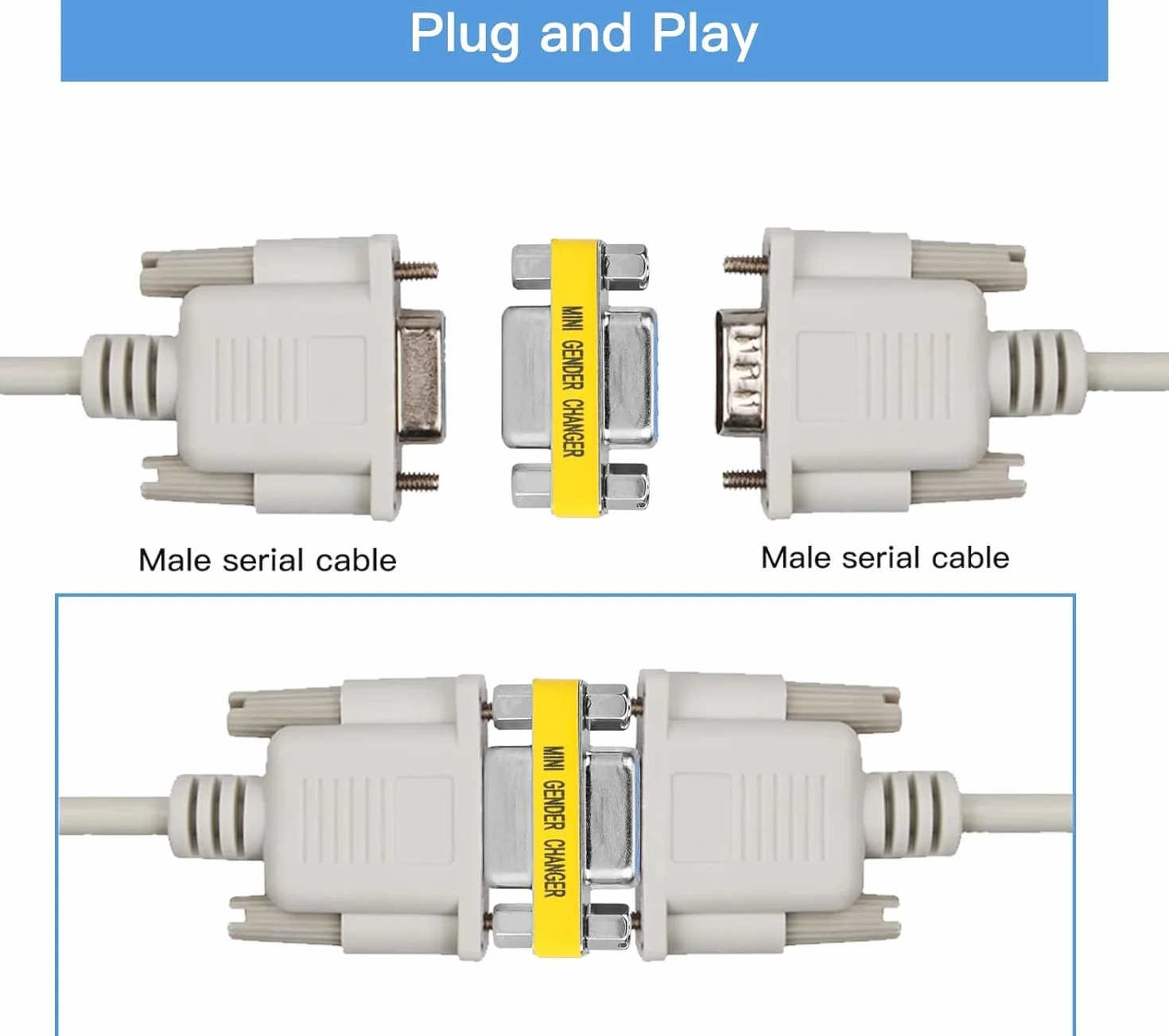 Connecteur Adaptateur DB9 Femelle à Femelle RS232 9 Broches