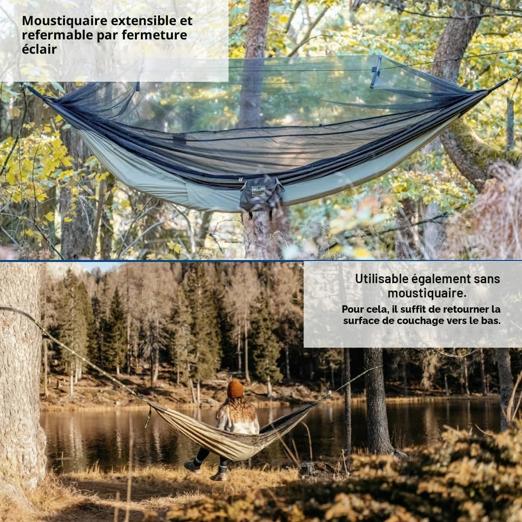 AMAZONAS Hamac Moustique-Traveller Thermo Hamac avec moustiquaire et compartiment de rangement pour matelas