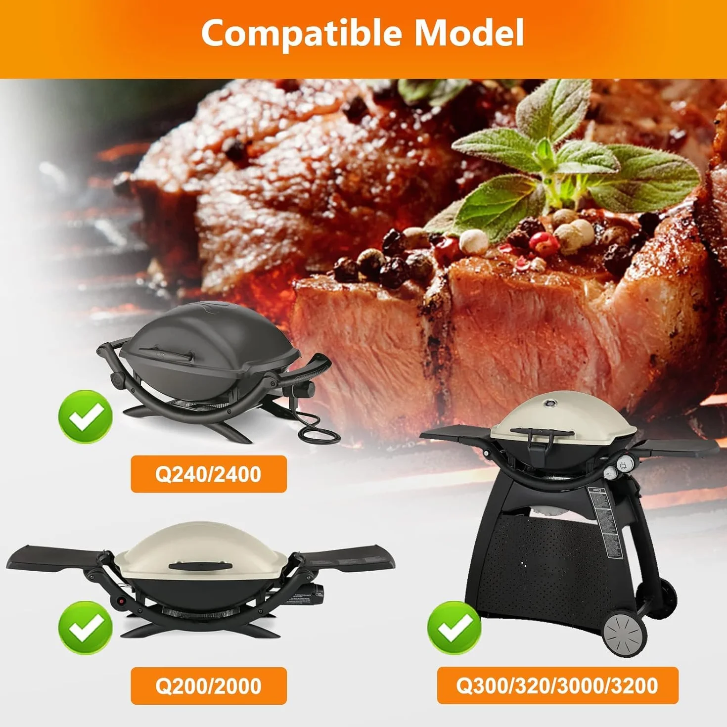 GFTIME Bac d'égouttement pour barbecue Weber Q200 Q300 Serie avec 15 inserts aluminium