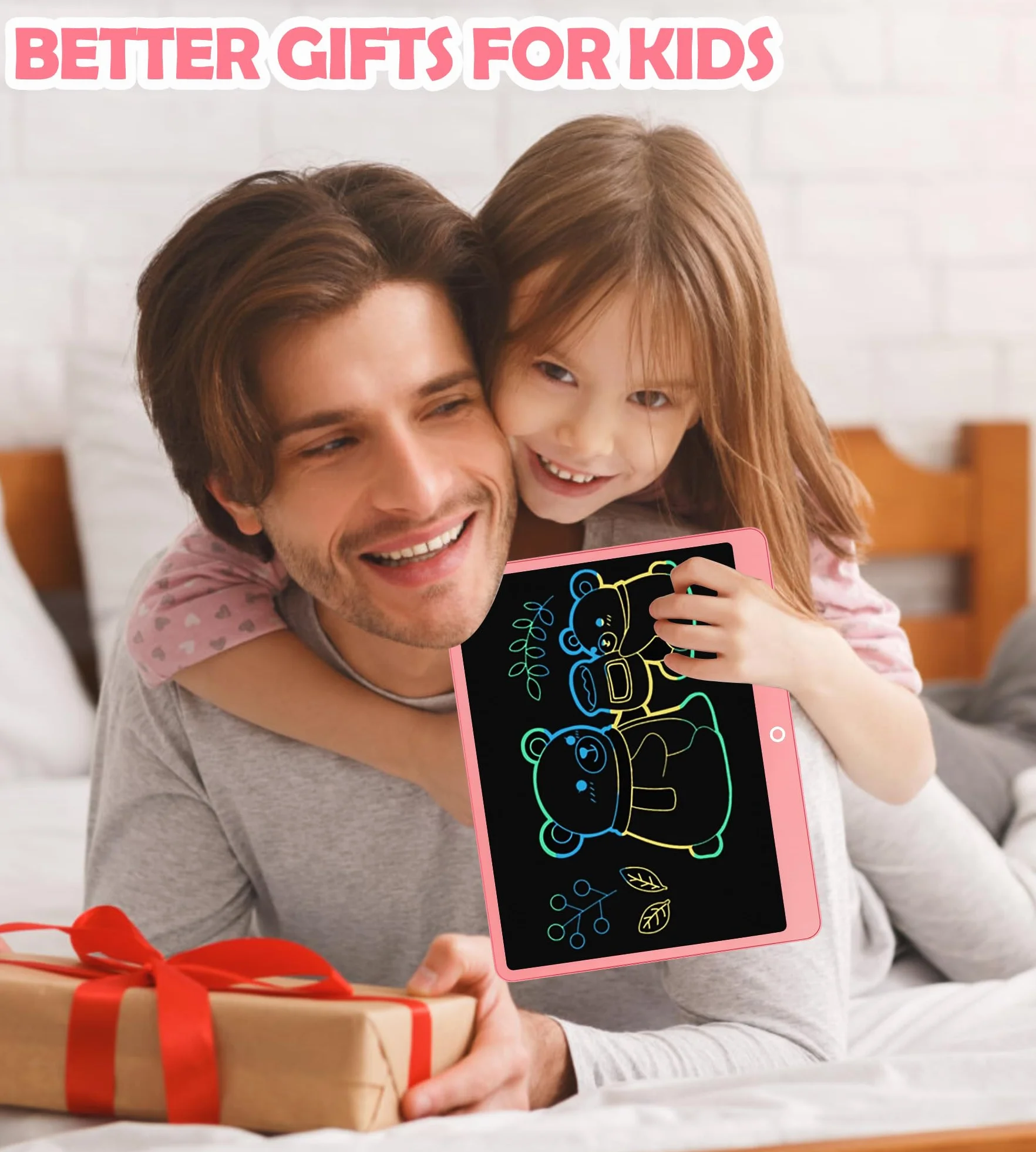 Tablette D'écriture LCD 16 Pouces, Tablette Dessin Enfant, Ardoise Magique Jouets Éducatifs Cadeaux Noël 3-9 Ans