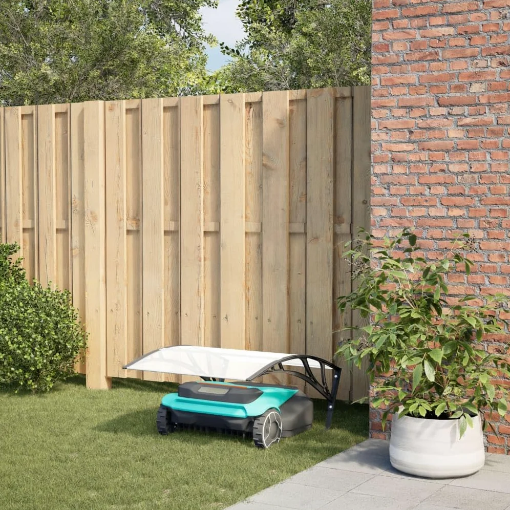 Garage Robot Tondeuse Noir 80x101x46 cm avec Structure Polycarbonate et Supports métalliques pour Jardin pelouse Protection Contre intempéries Montage Facile Durable