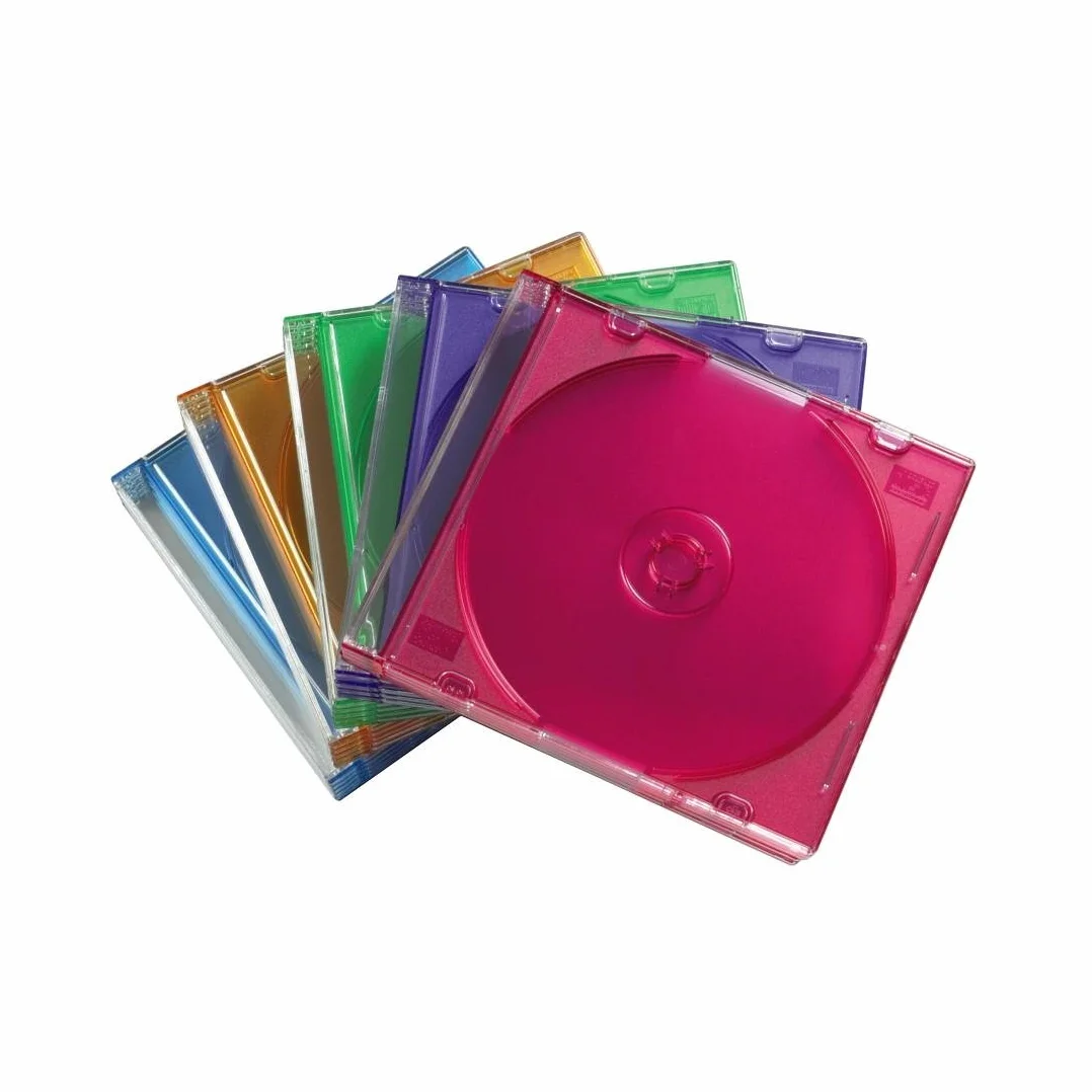 Hama Boîtier Slim pour CD et disques Blu-ray, lot de 25, Transparent/Bleu/Orange/Vert/Rouge/Violet