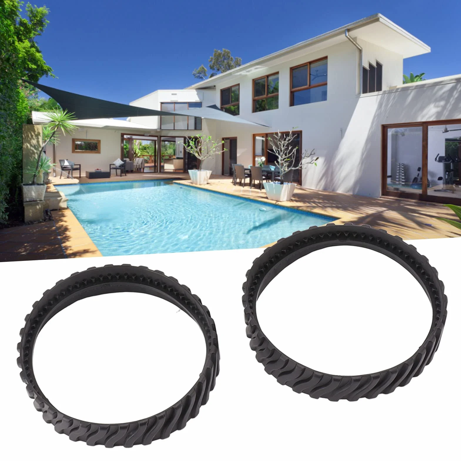 Chenilles de Rechange pour Nettoyeur de Piscine Zodiac MX6 MX8, 2 Pièces en Caoutchouc