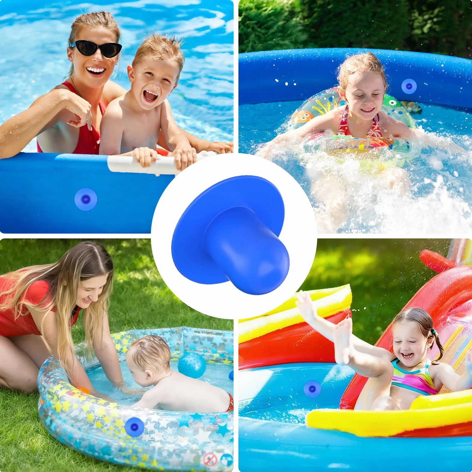 Bouchons de Piscine Hors Sol, 4PCS Bouchon Trou Crépine Pompe Filtre