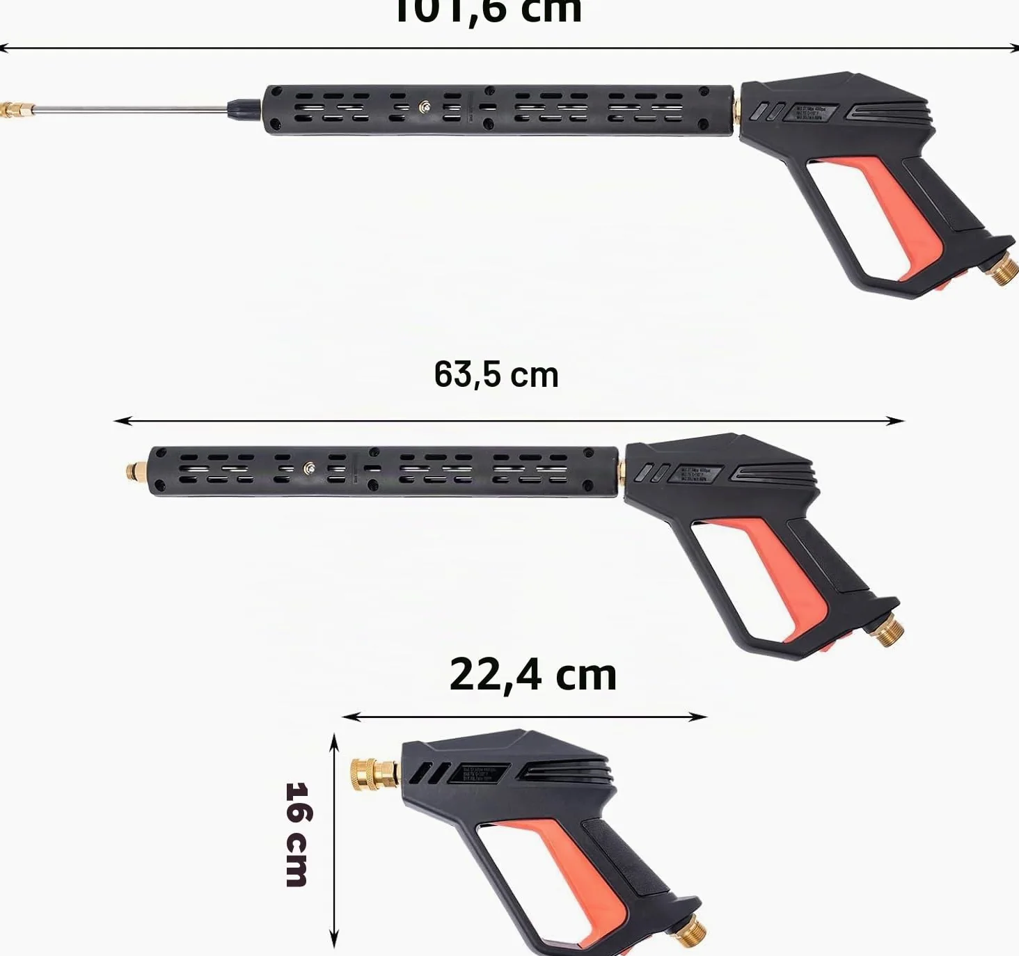 Pistolet de Nettoyeur Haute Pression de Rechange 4000 PSI avec Lance d’Extension 40 pouces, Raccord M22 15 mm ou M22 14 mm, 5 Buses de Pulvérisation Points forts