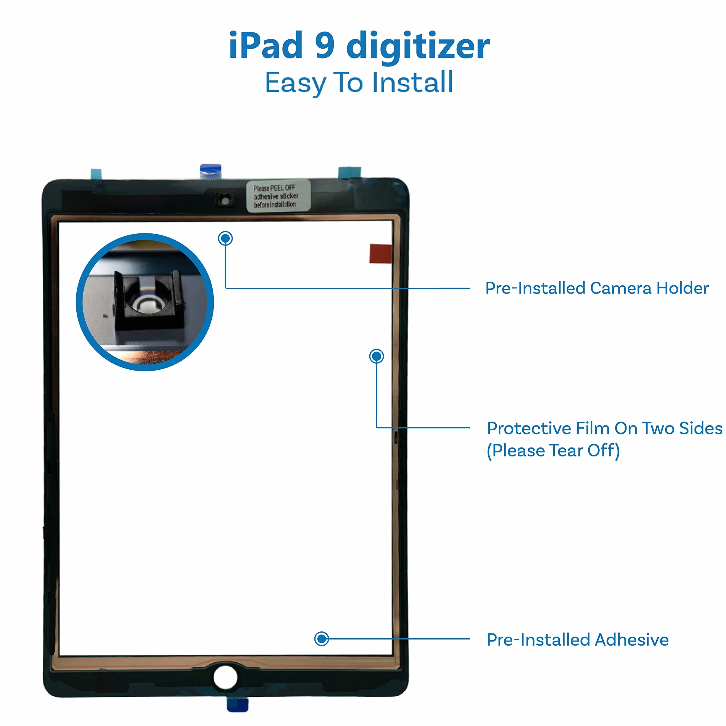 MMOBIEL Écran Tactile Compatible iPad 9 10.2 inch 2021 Digitizer de rechange Noir