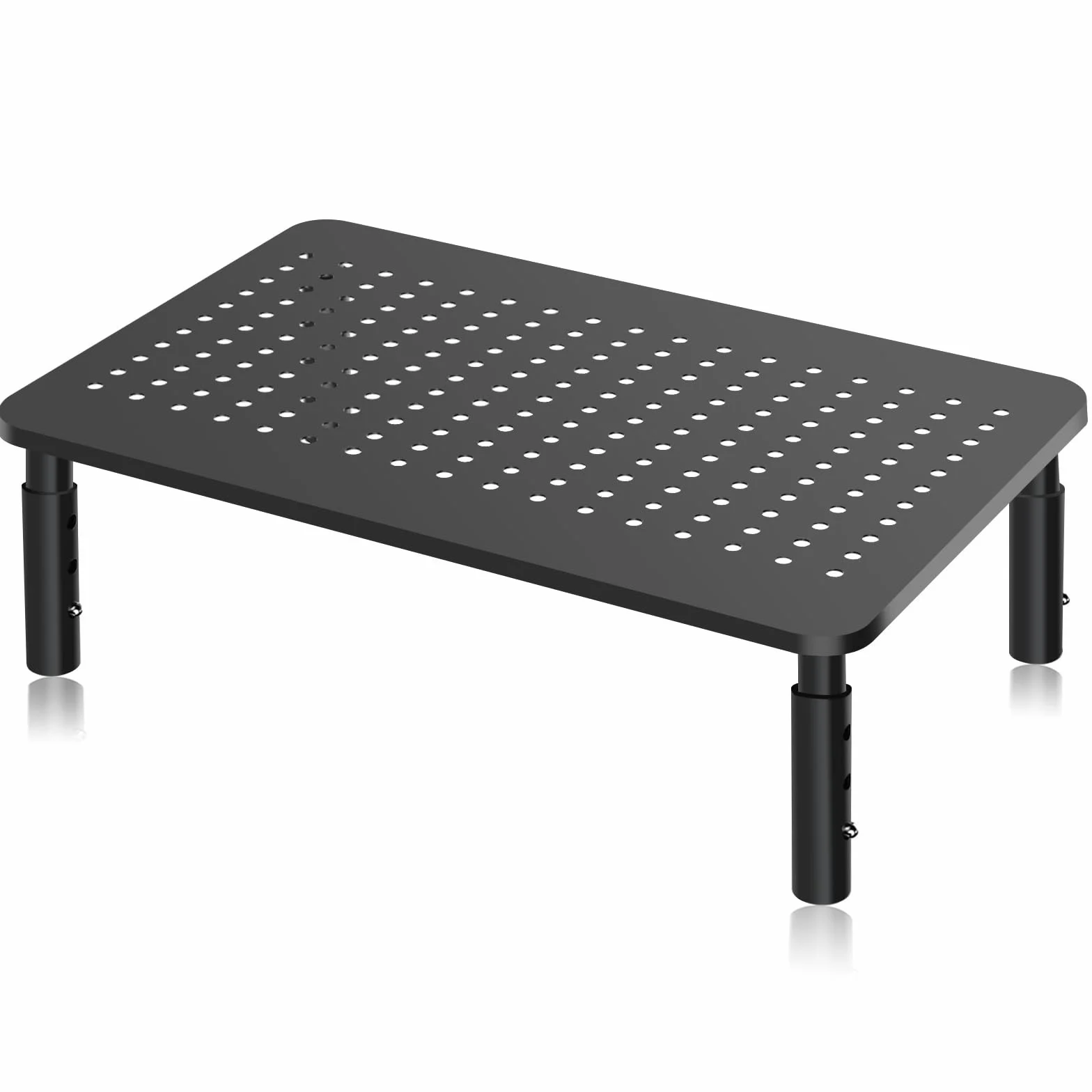 Bracwiser Support Moniteur Réglable 3 Hauteurs Plate-Forme Métallique Ventilée 370x235mm 20 kg
