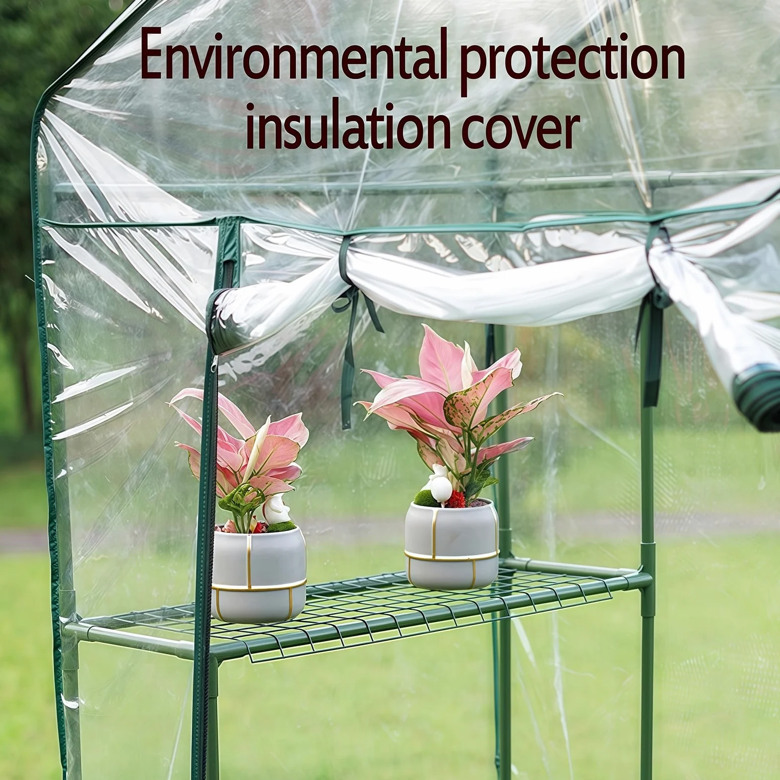 Serre D'extérieur, Petite Serre Botanique avec Portes, Bâche en PE Résistante, Parois Portables en Plastique pour D'intérieur et D'extérieur