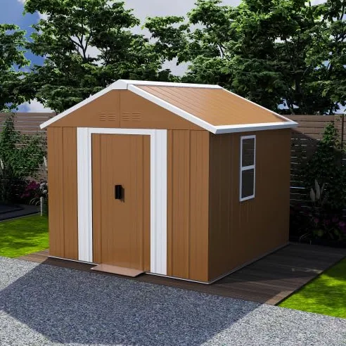 Abri de jardin en acier 184 x 110 cm - Abri de jardin en métal résistant aux intempéries avec fenêtres, double porte coulissante verrouillable et ventilation - Abri à outils pour outils de jardin
