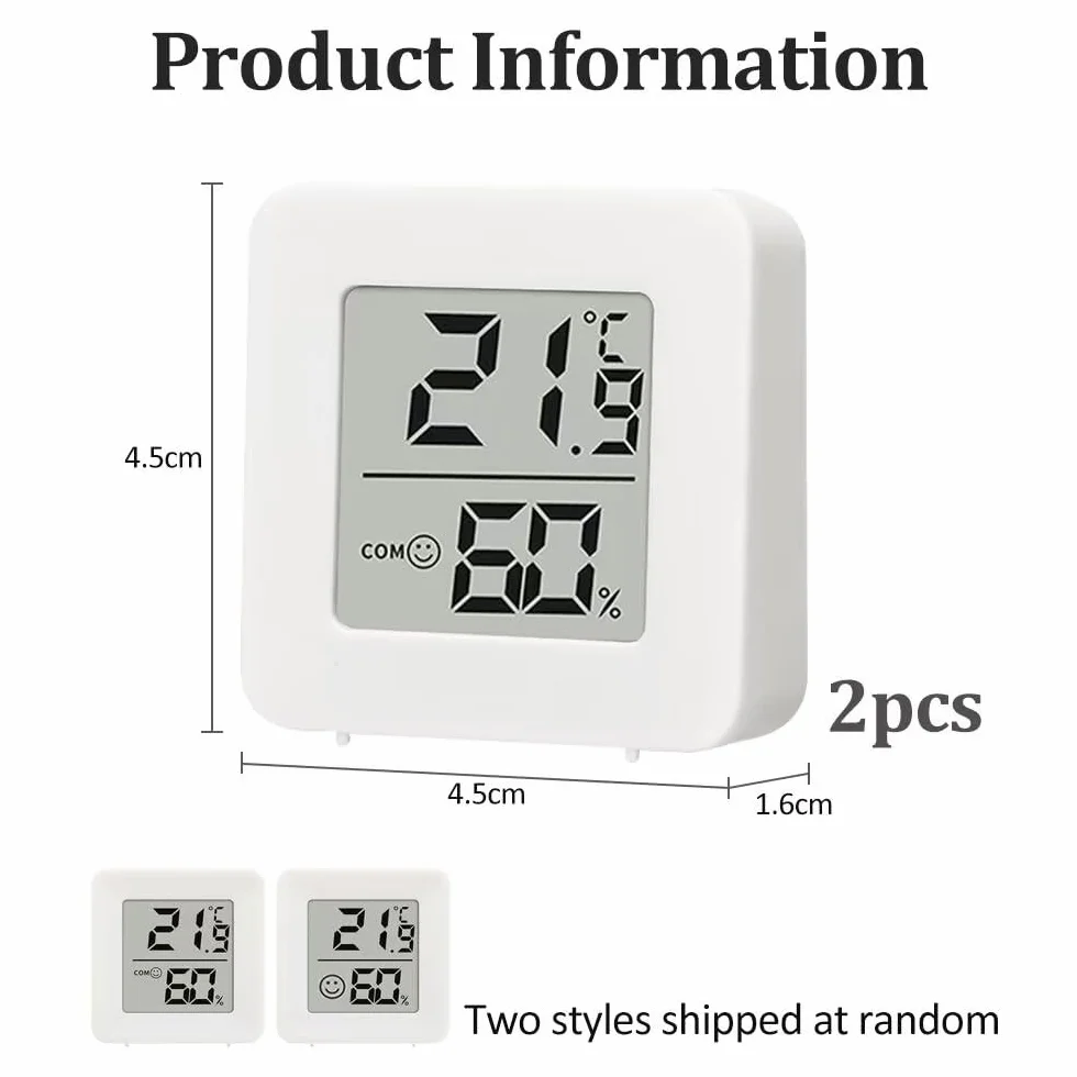 Thermomètre hygromètre d'intérieur numérique LCD température précise humidimètre lot de 2